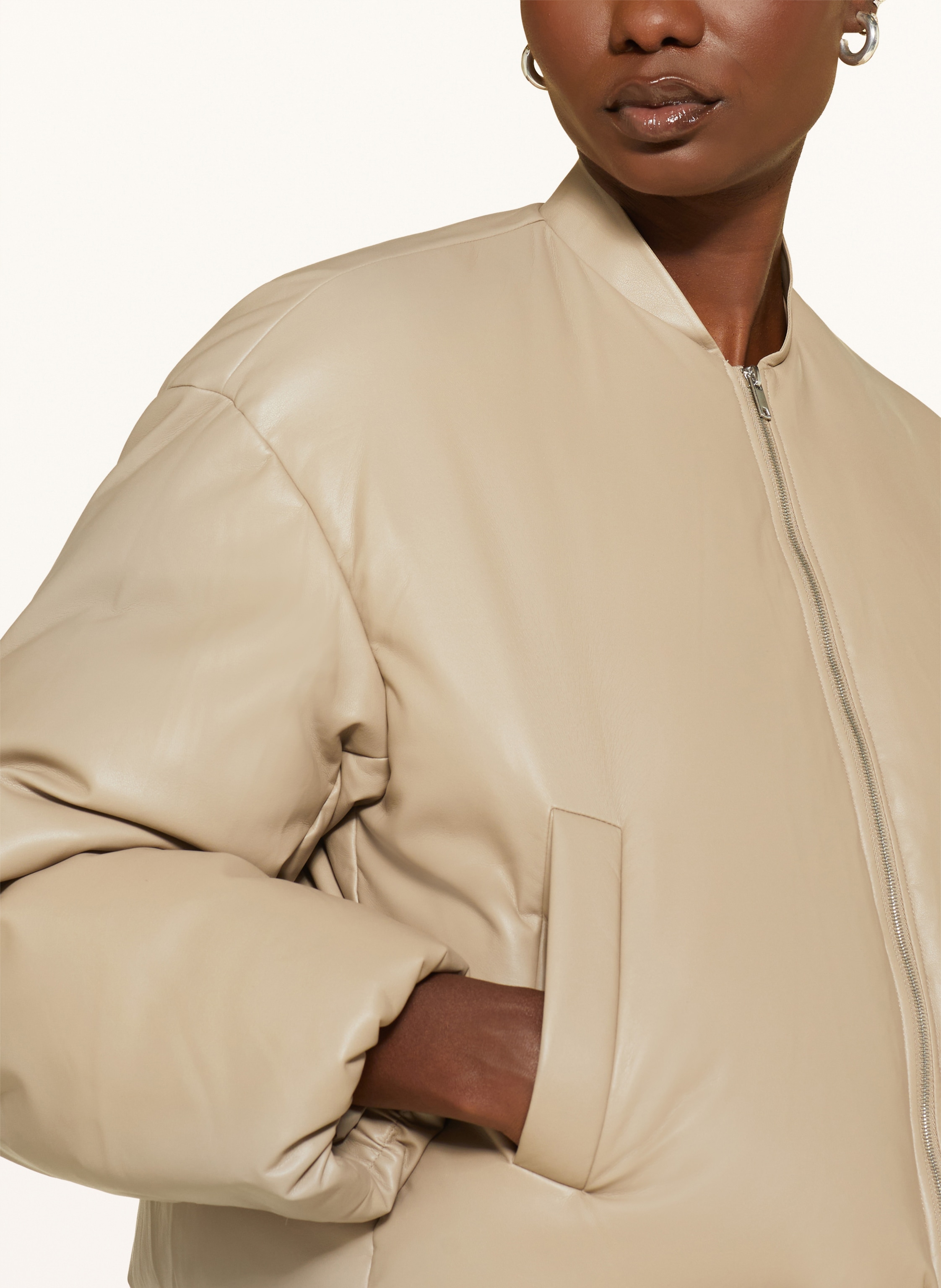 Thumbnail - Jnby Daunenjacke In Lederoptik braun