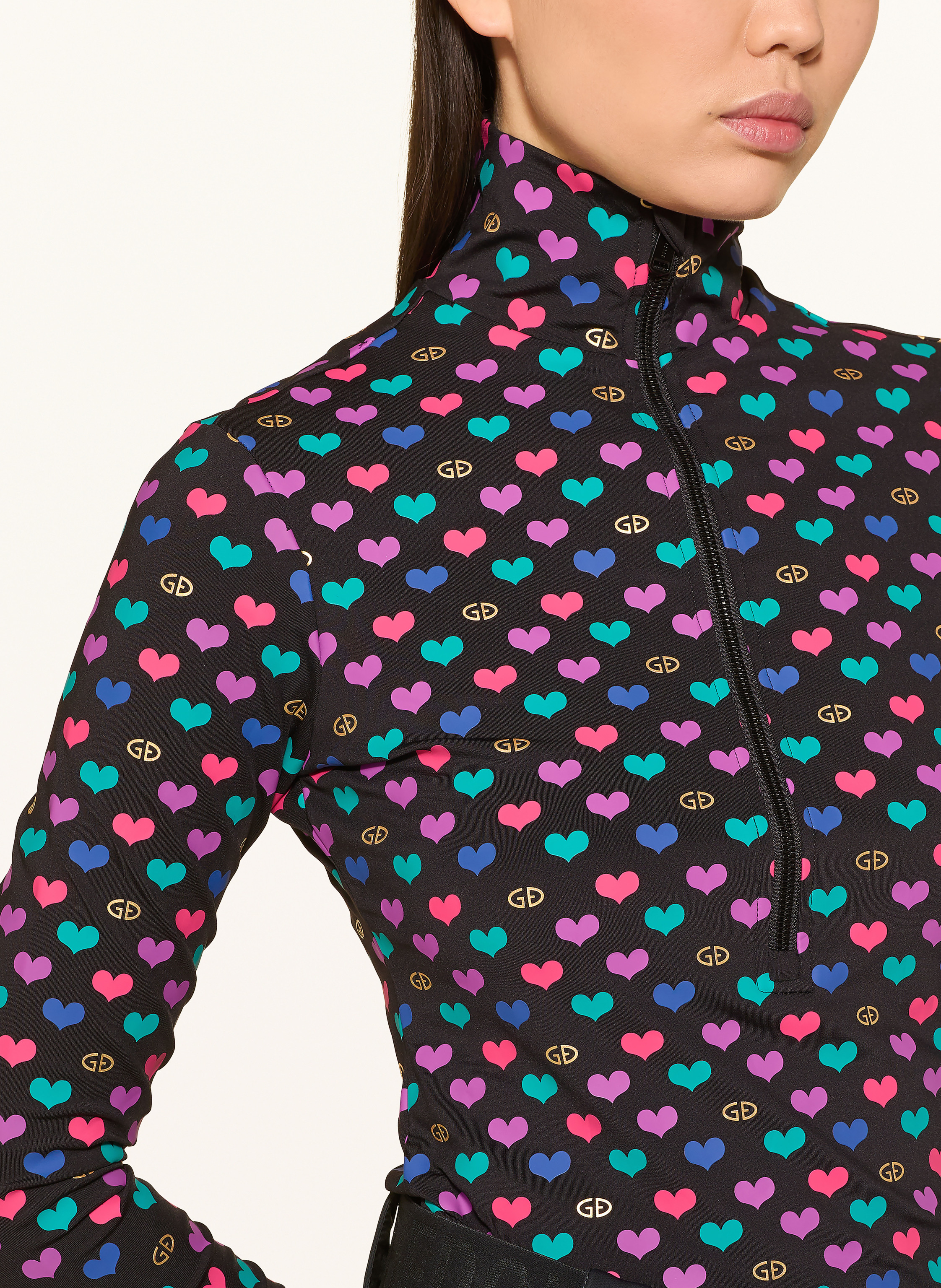 Thumbnail - Goldbergh Midlayer Cuori schwarz