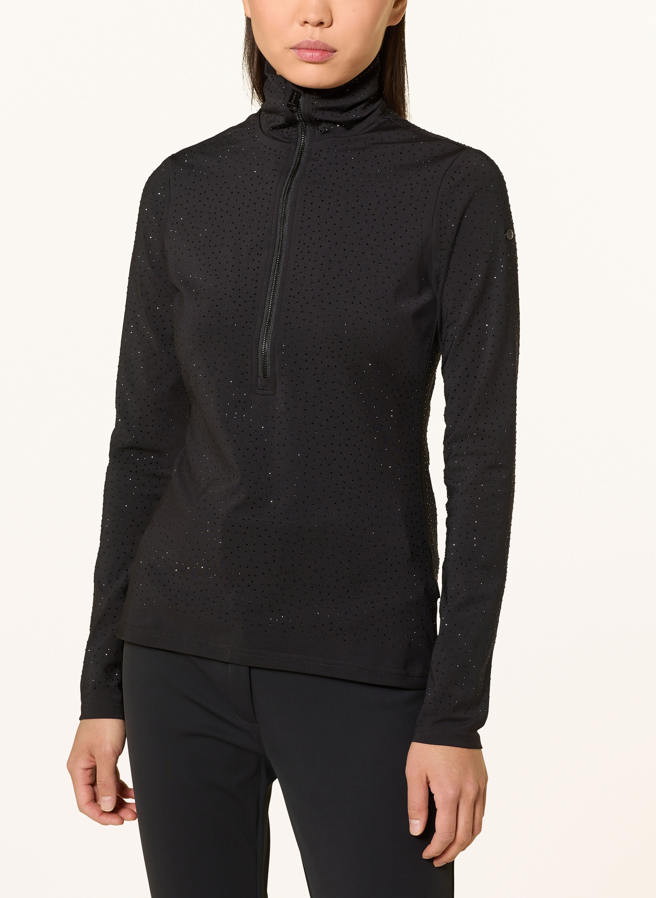 Thumbnail - Goldbergh Midlayer Gianna Mit Schmucksteinen schwarz