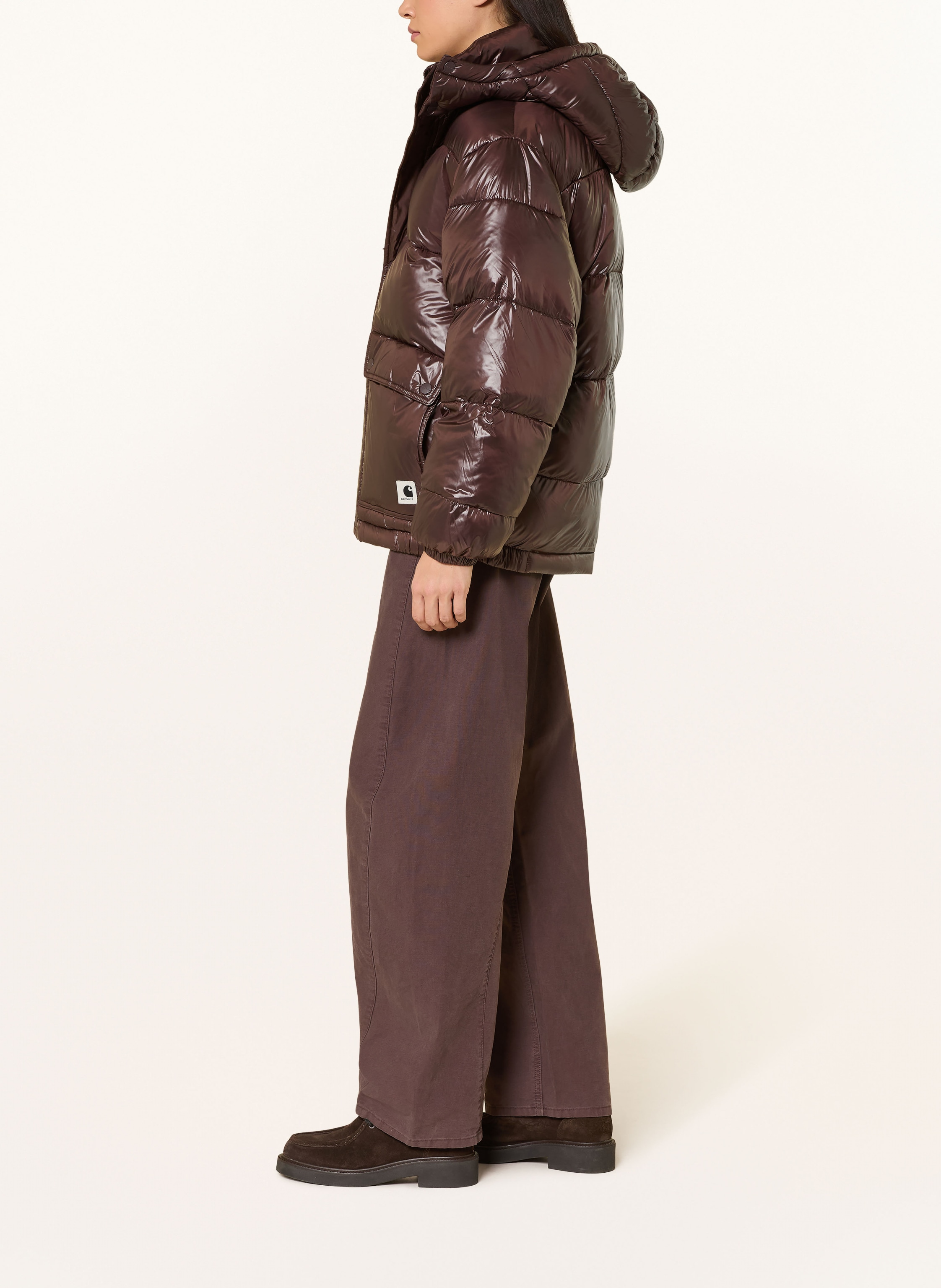 Thumbnail - Carhartt Wip Steppjacke Benson Mit Abnehmbarer Kapuze braun