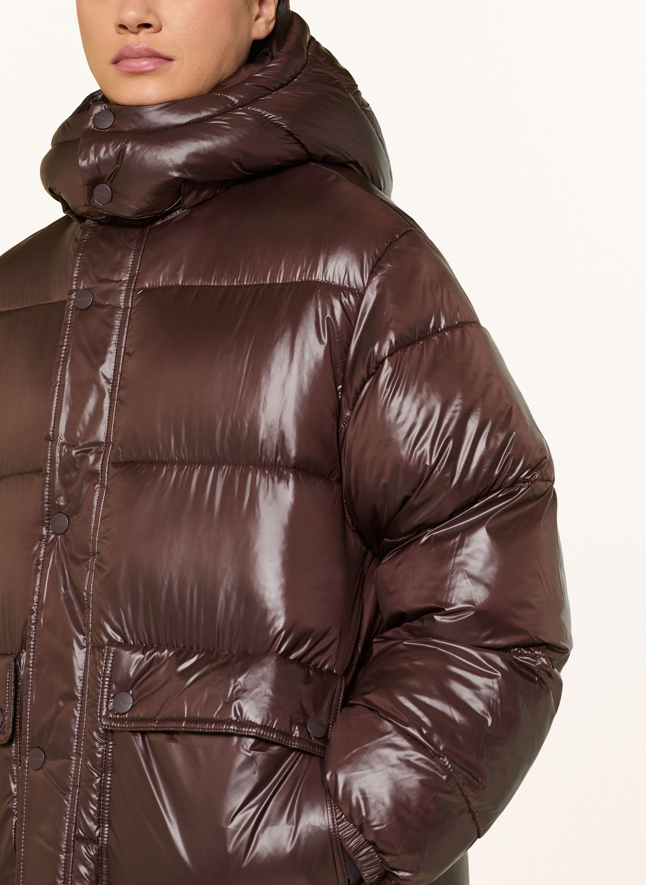 Thumbnail - Carhartt Wip Steppjacke Benson Mit Abnehmbarer Kapuze braun