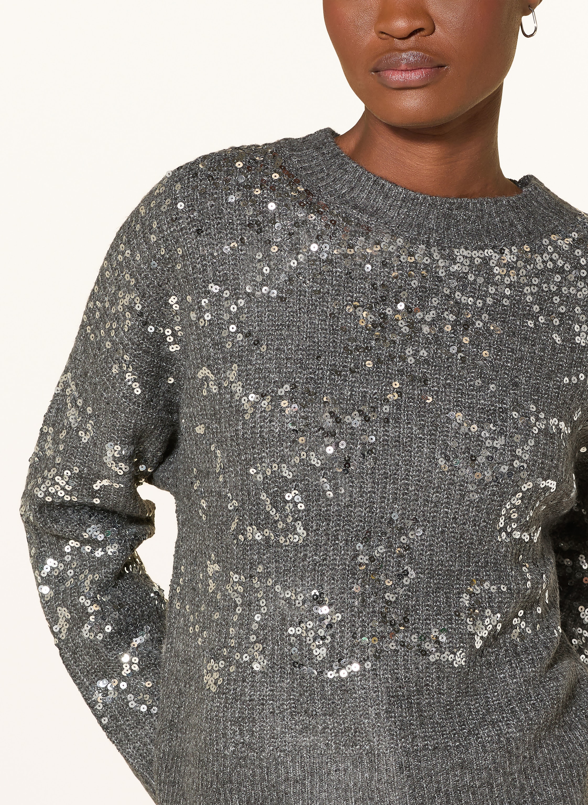 Thumbnail - Only Pullover Mit Pailletten grau