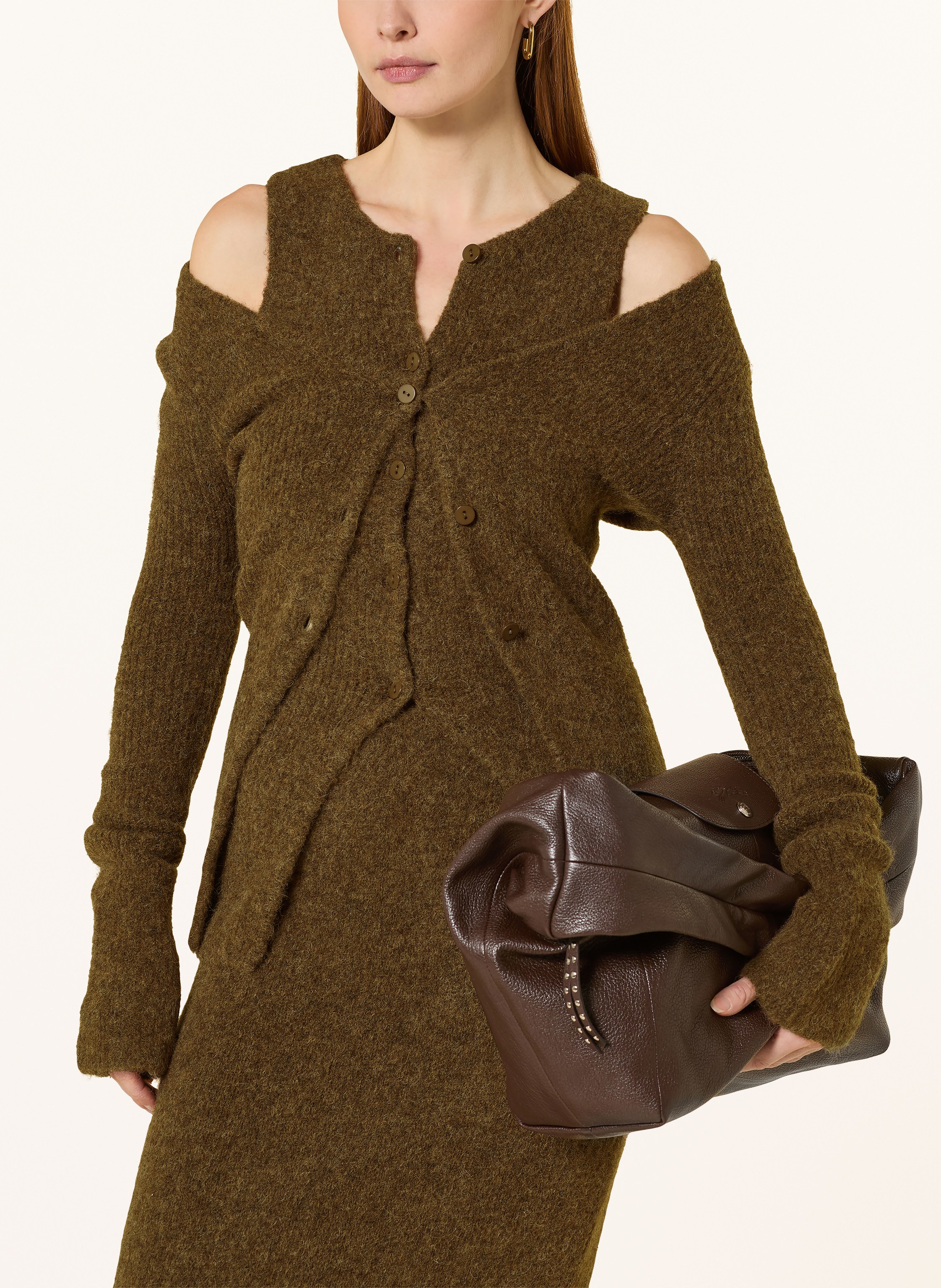 Thumbnail - Leger Studio Strickweste Frederike Mit Alpaka braun