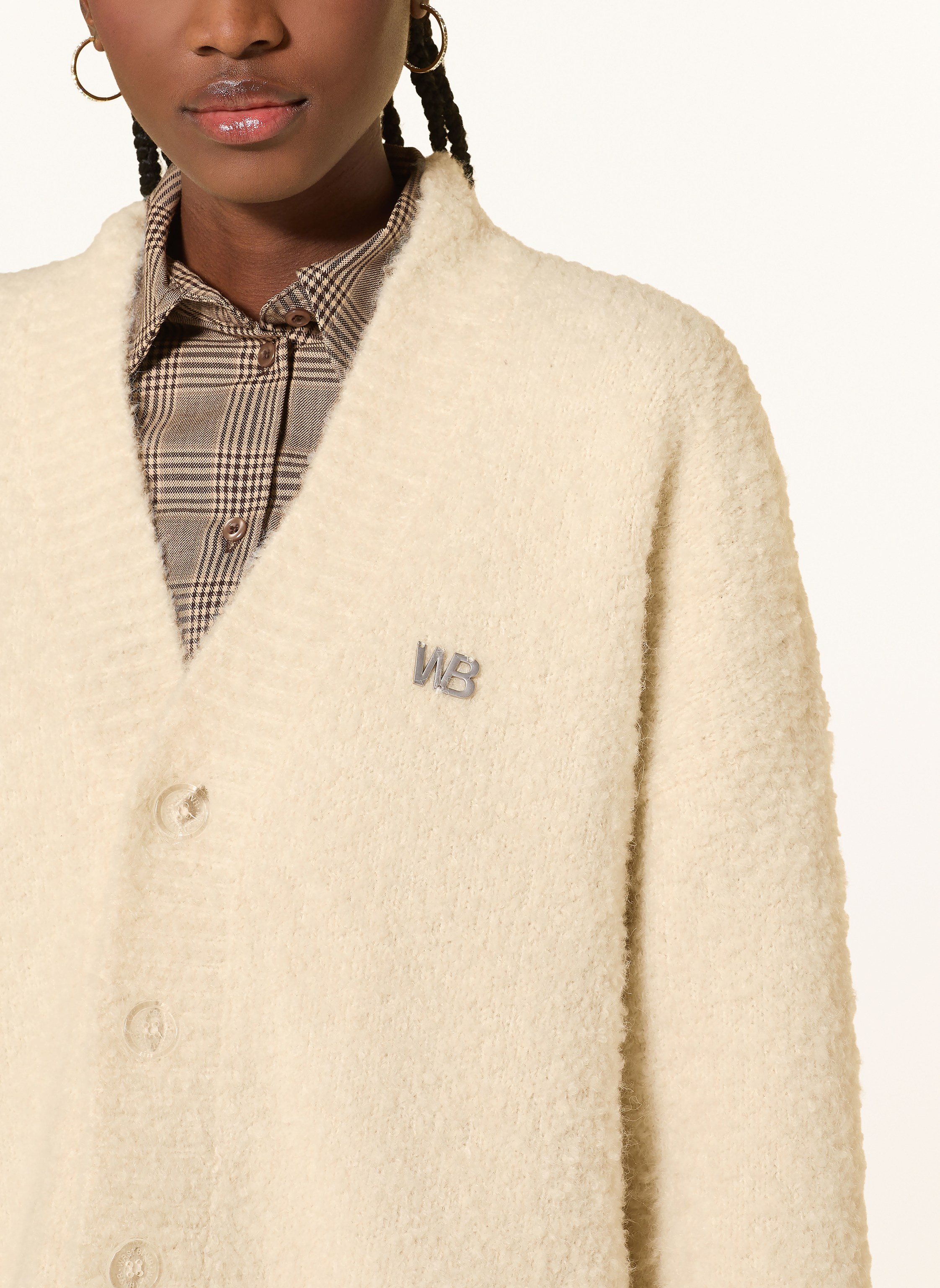 Thumbnail - Wrstbhvr Oversized-Strickjacke Raso Aus Bouclé weiss