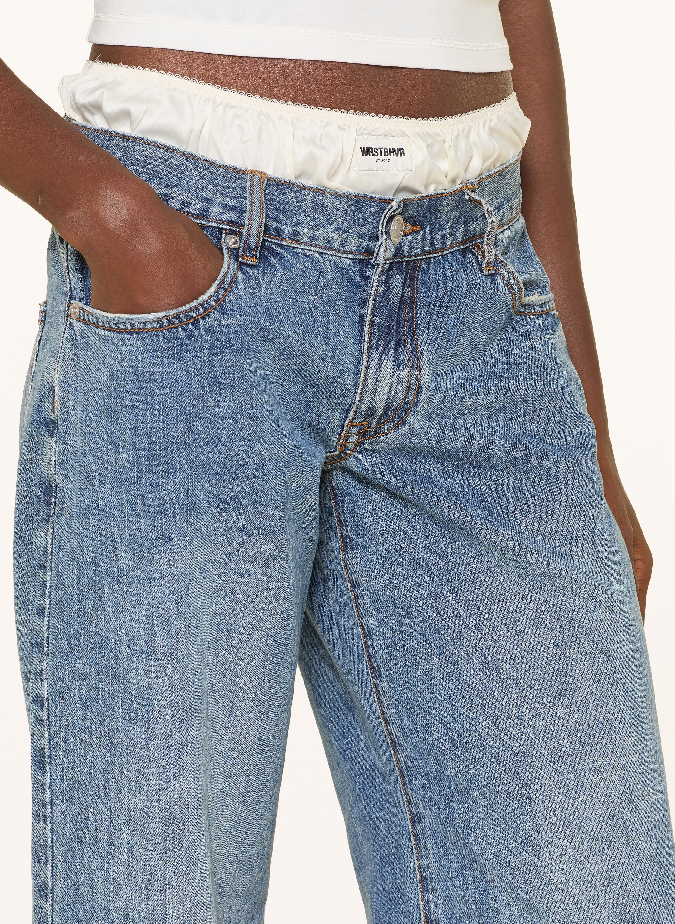 Thumbnail - Wrstbhvr Wide Leg Jeans blau