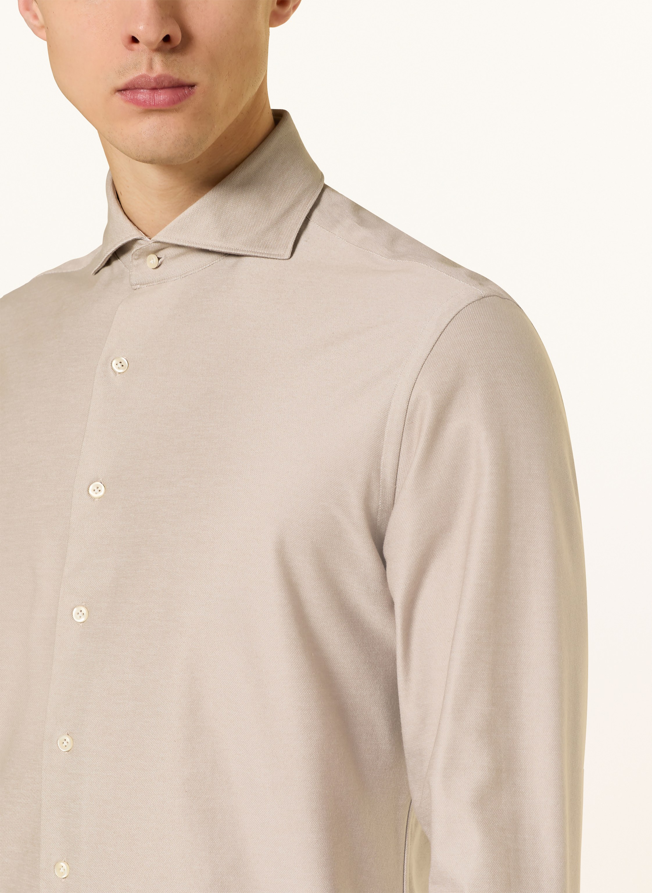 Thumbnail - Profuomo Hemd Slim Fit beige