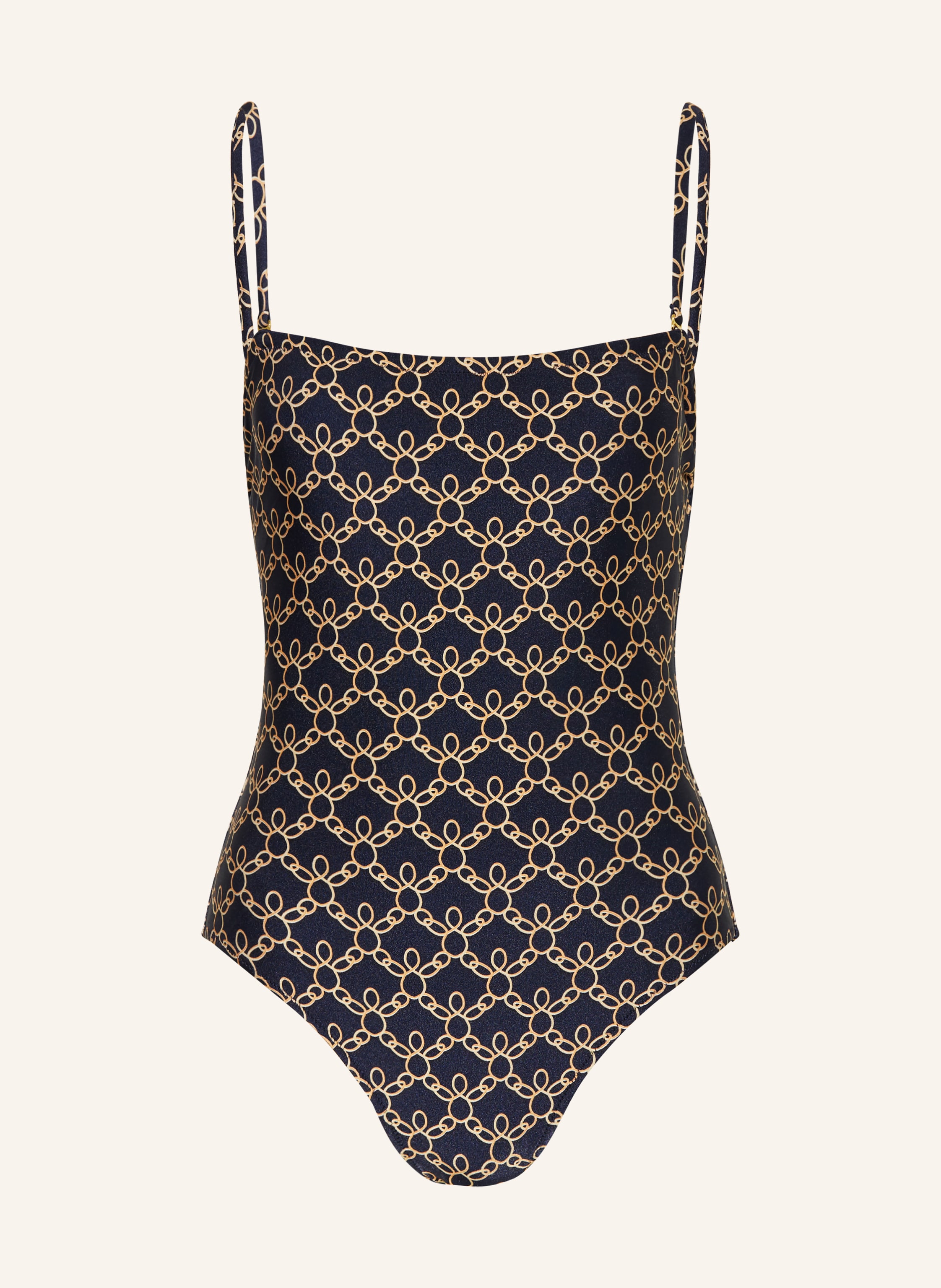 Vilebrequin Vilebrequin Bandeau-Badeanzug Facette blau in DUNKELBLAU / GOLD
