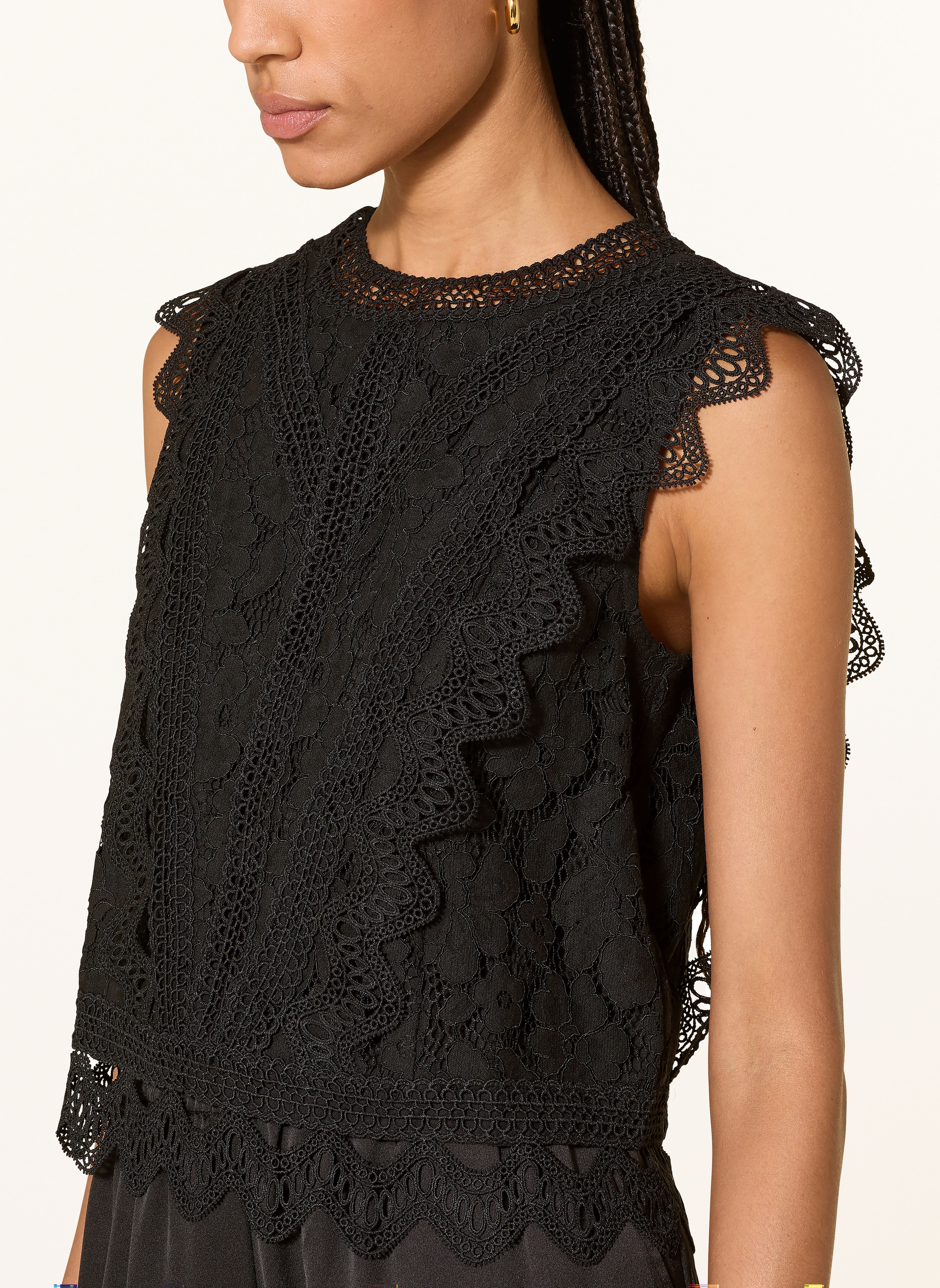Thumbnail - Apart Blusentop Aus Spitze schwarz