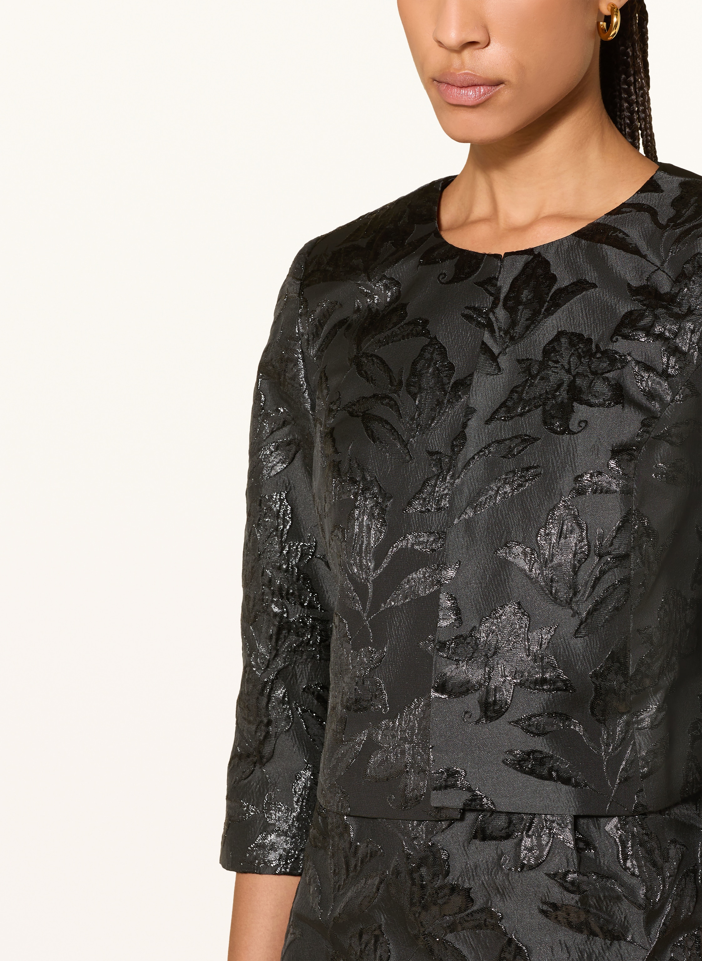 Thumbnail - Apart Jacquard-Bolero Mit 3/4-Arm schwarz