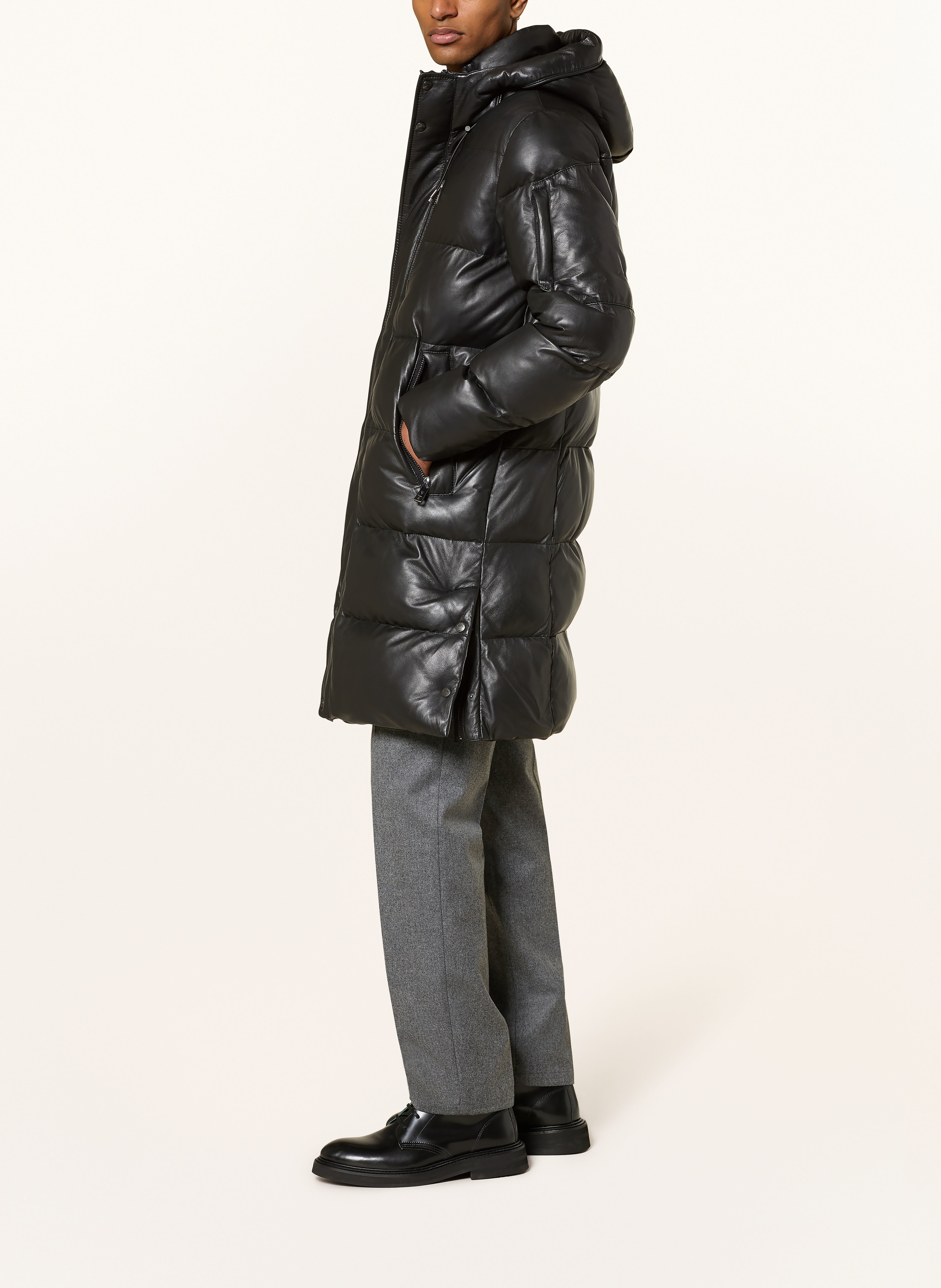 Thumbnail - Milestone Steppmantel Mspiero Aus Leder schwarz