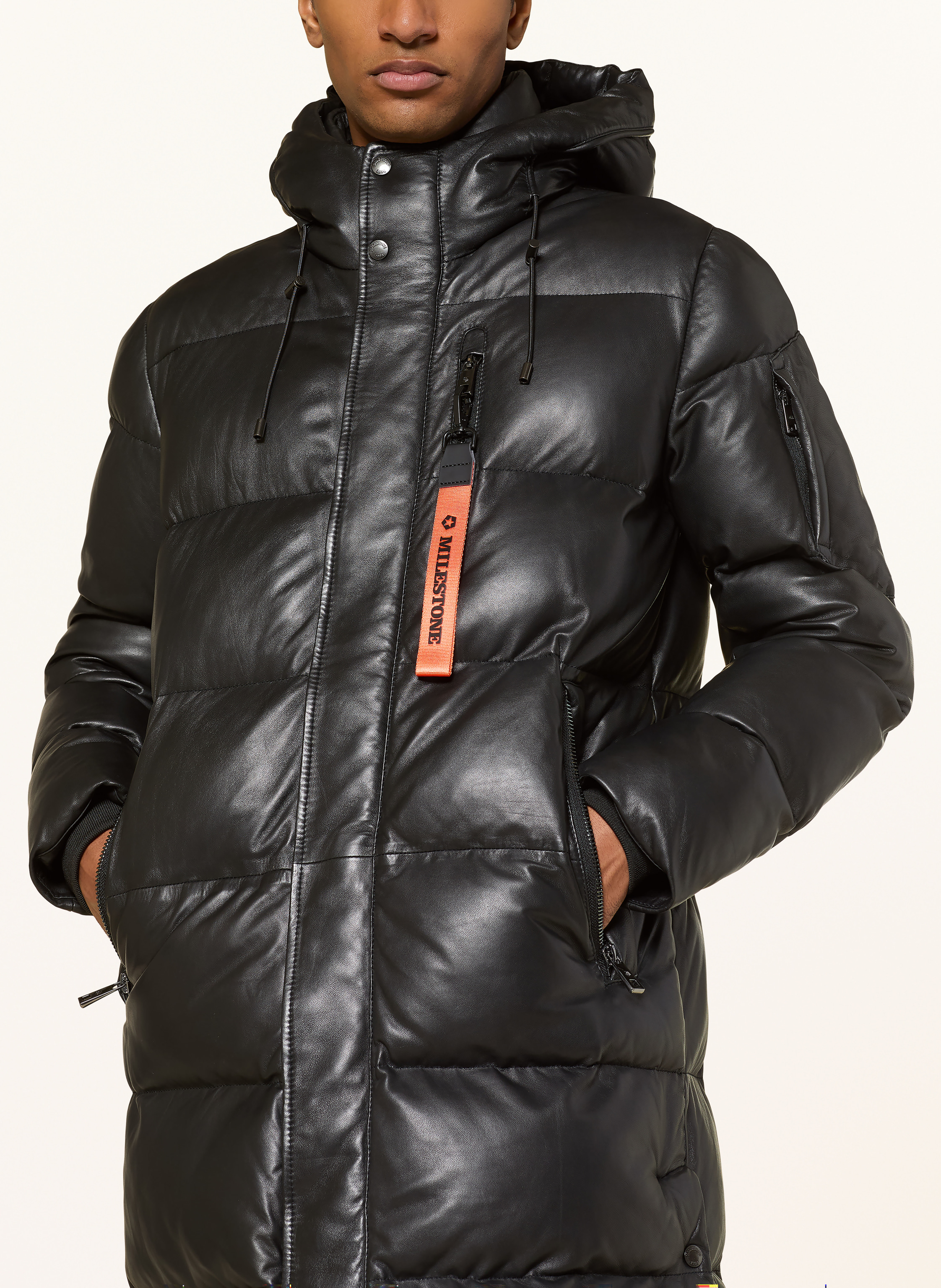 Thumbnail - Milestone Steppmantel Mspiero Aus Leder schwarz