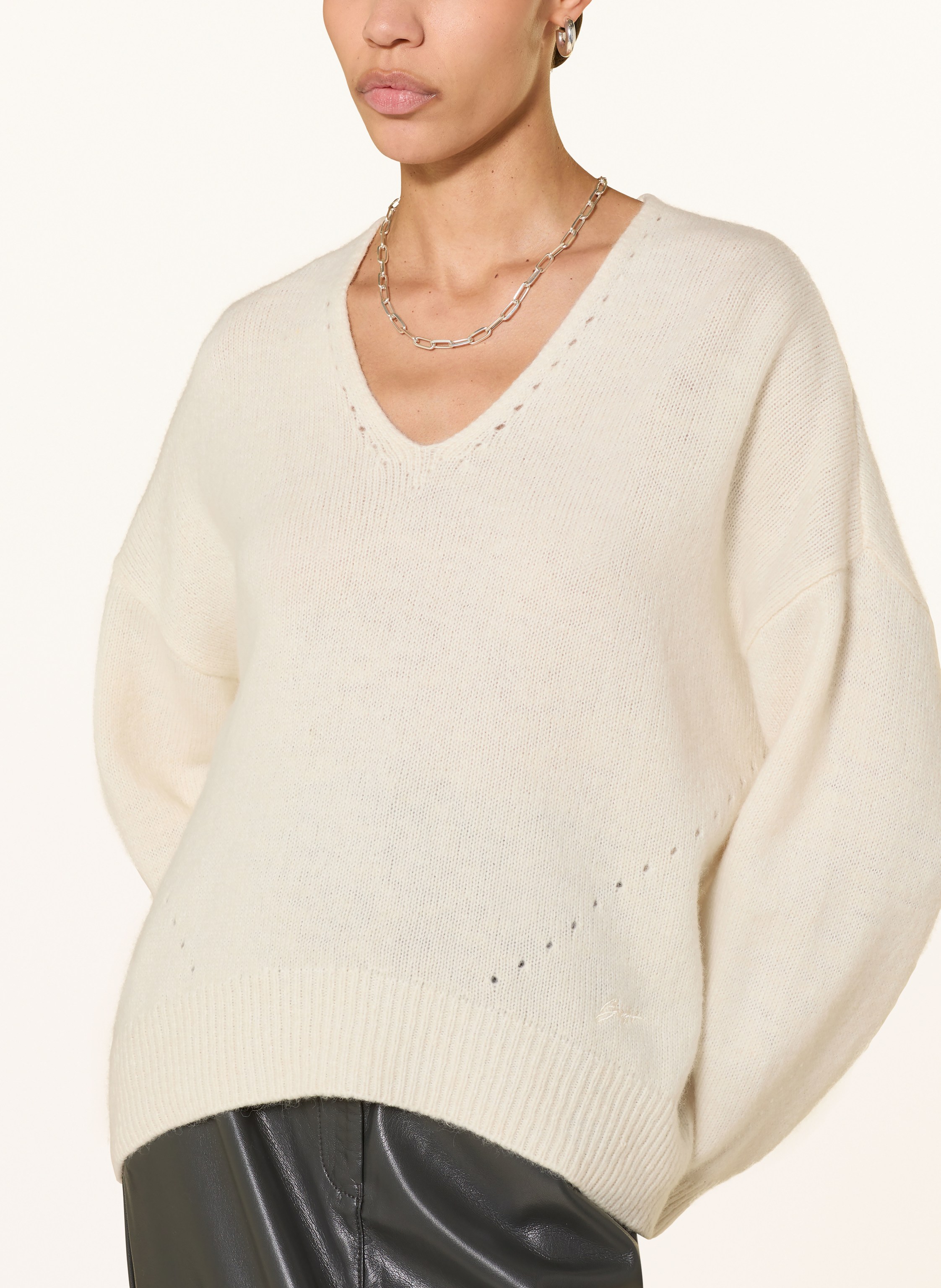 Thumbnail - Boss Pullover Mit Alpaka weiss