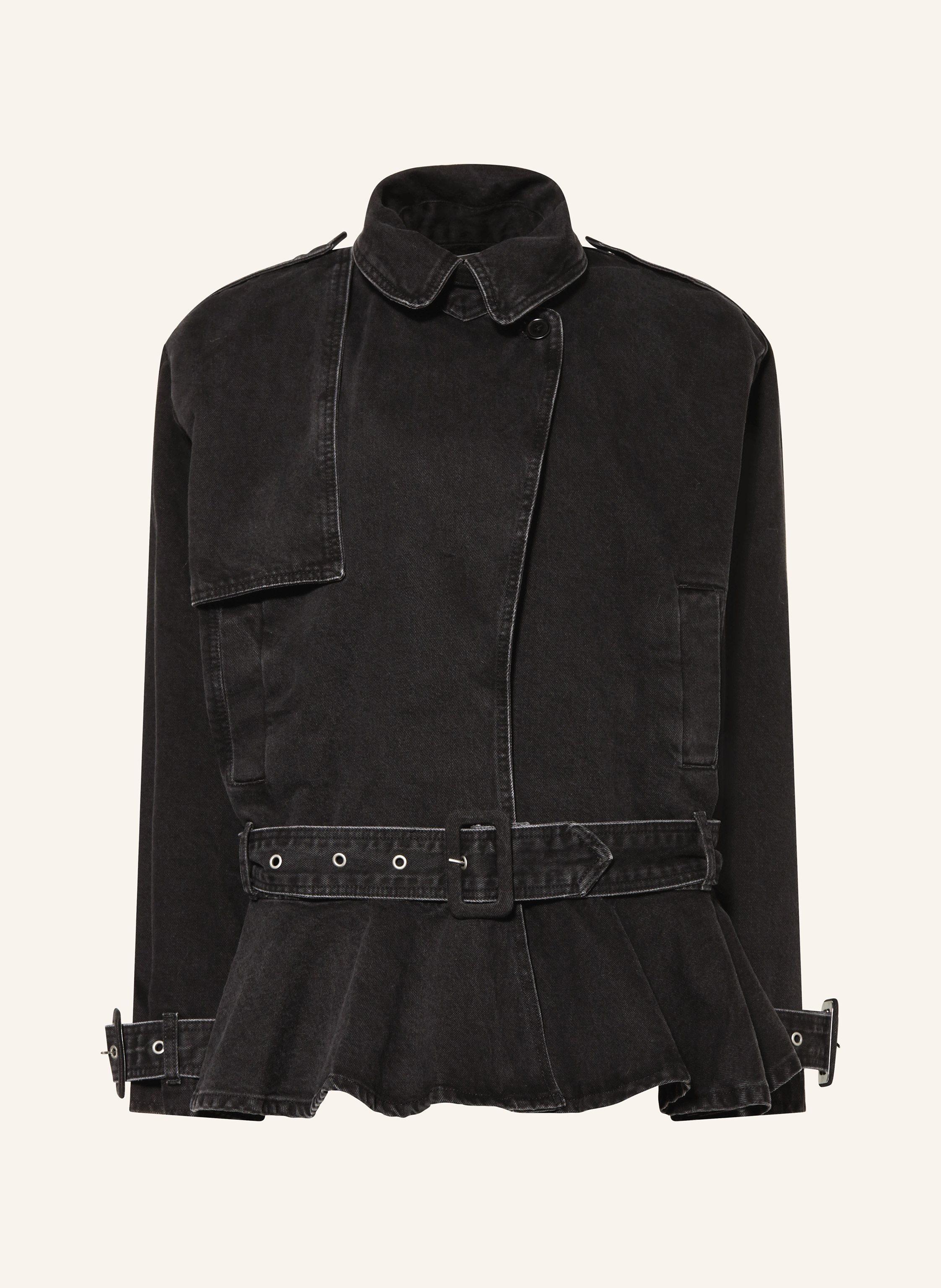 Rotate Oversized-Jeansjacke schwarz