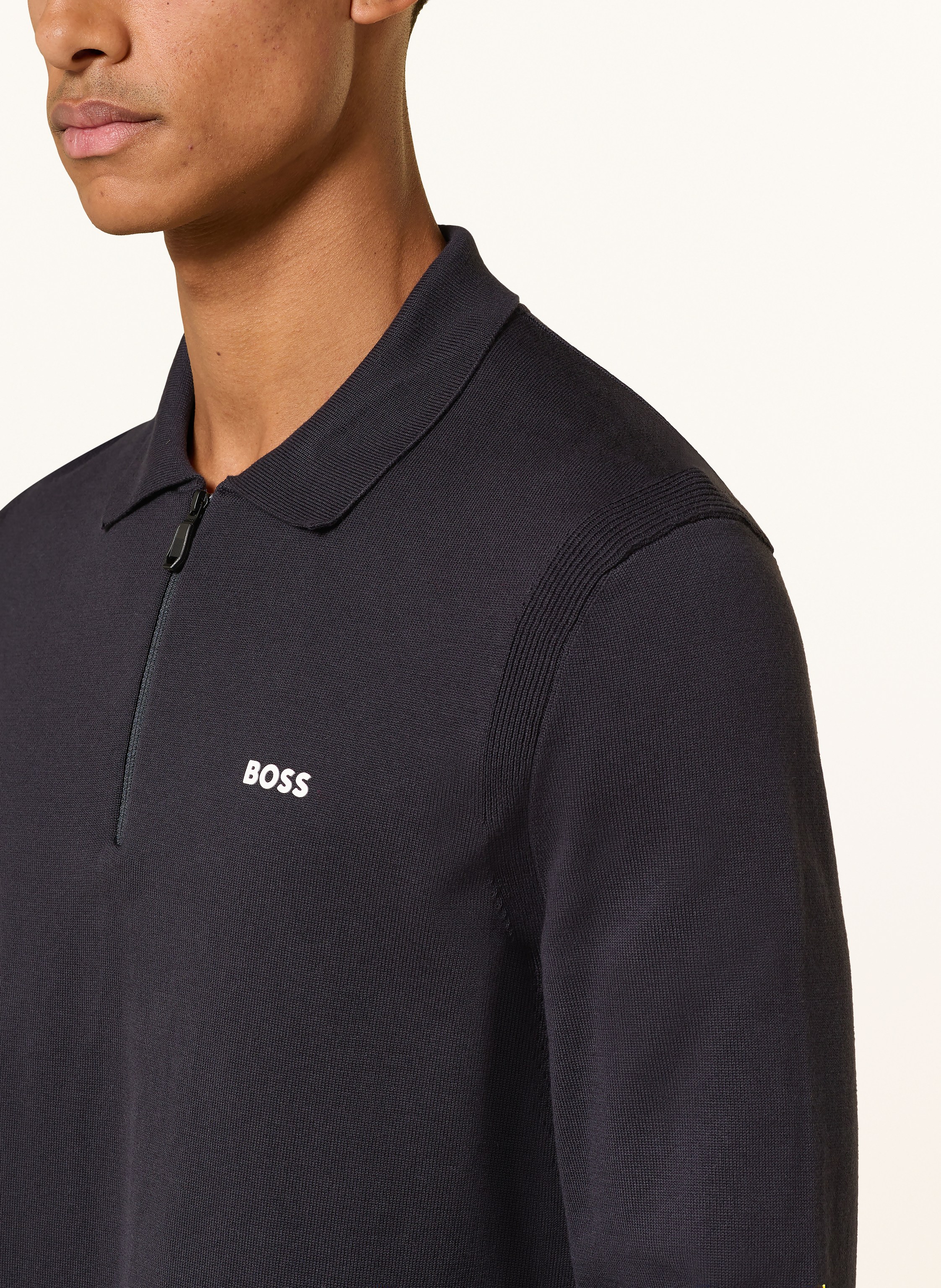 Thumbnail - Boss Strick-Poloshirt Ever X blau