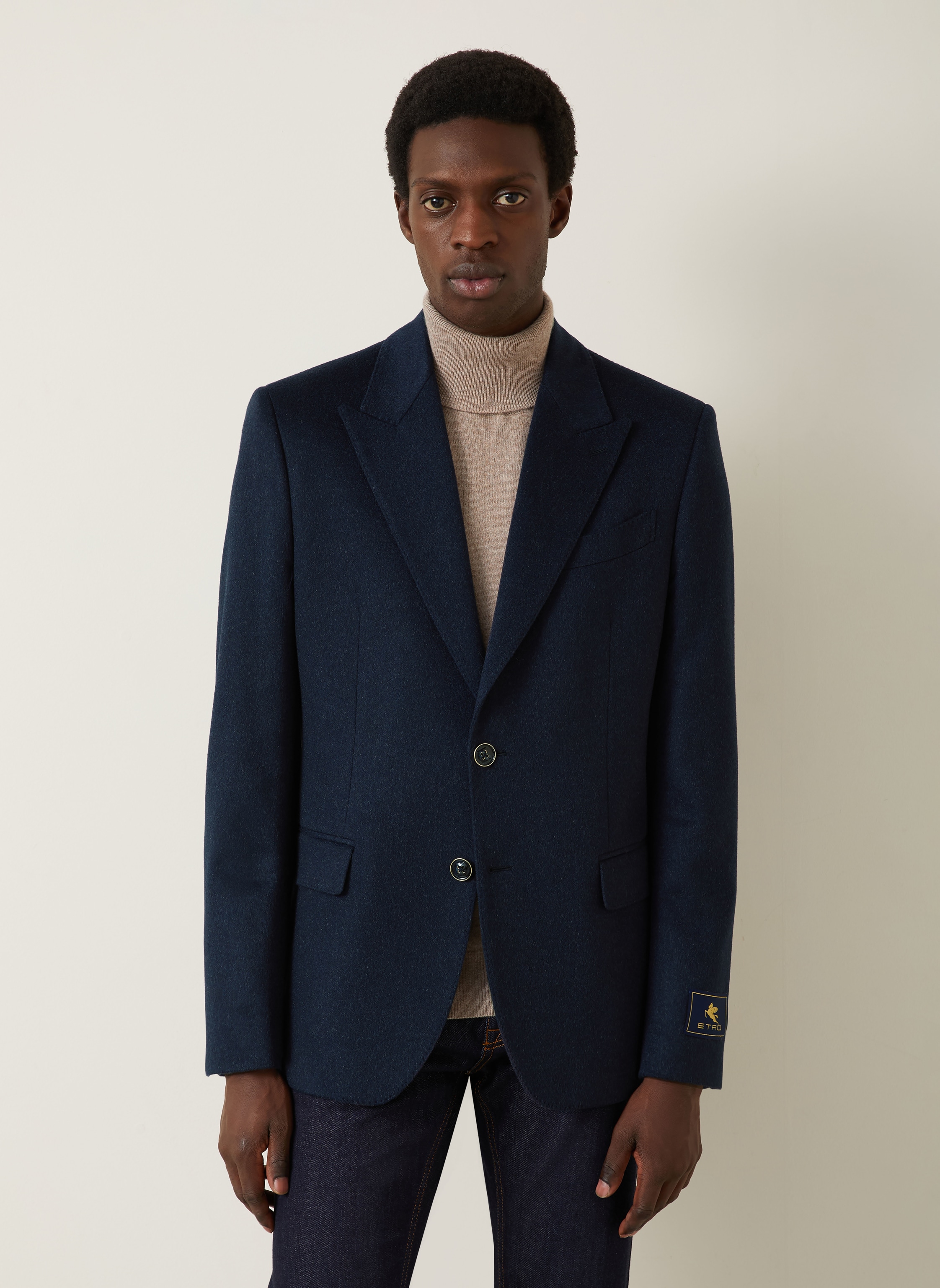 Thumbnail - Etro Sakko Regular Fit Aus Cashmere blau