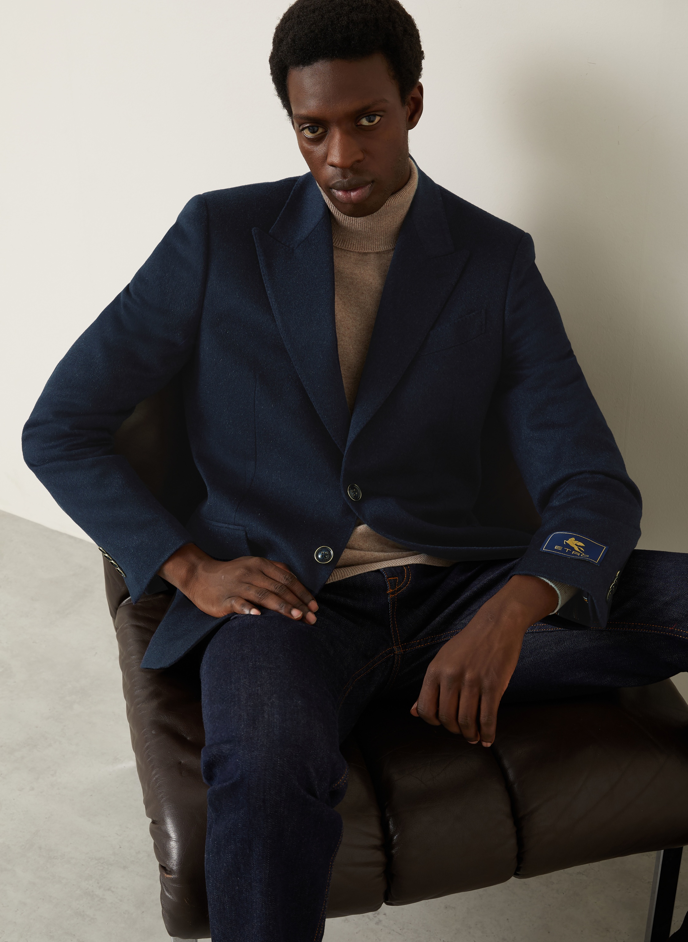 Thumbnail - Etro Sakko Regular Fit Aus Cashmere blau