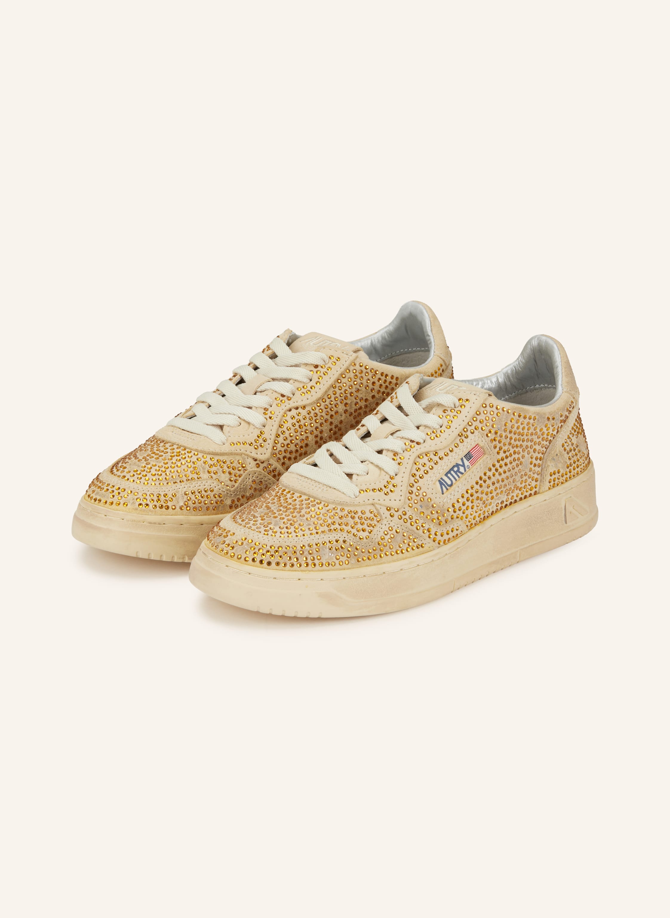 Autry Sneaker Medalist Low Mit Schmucksteinen gold