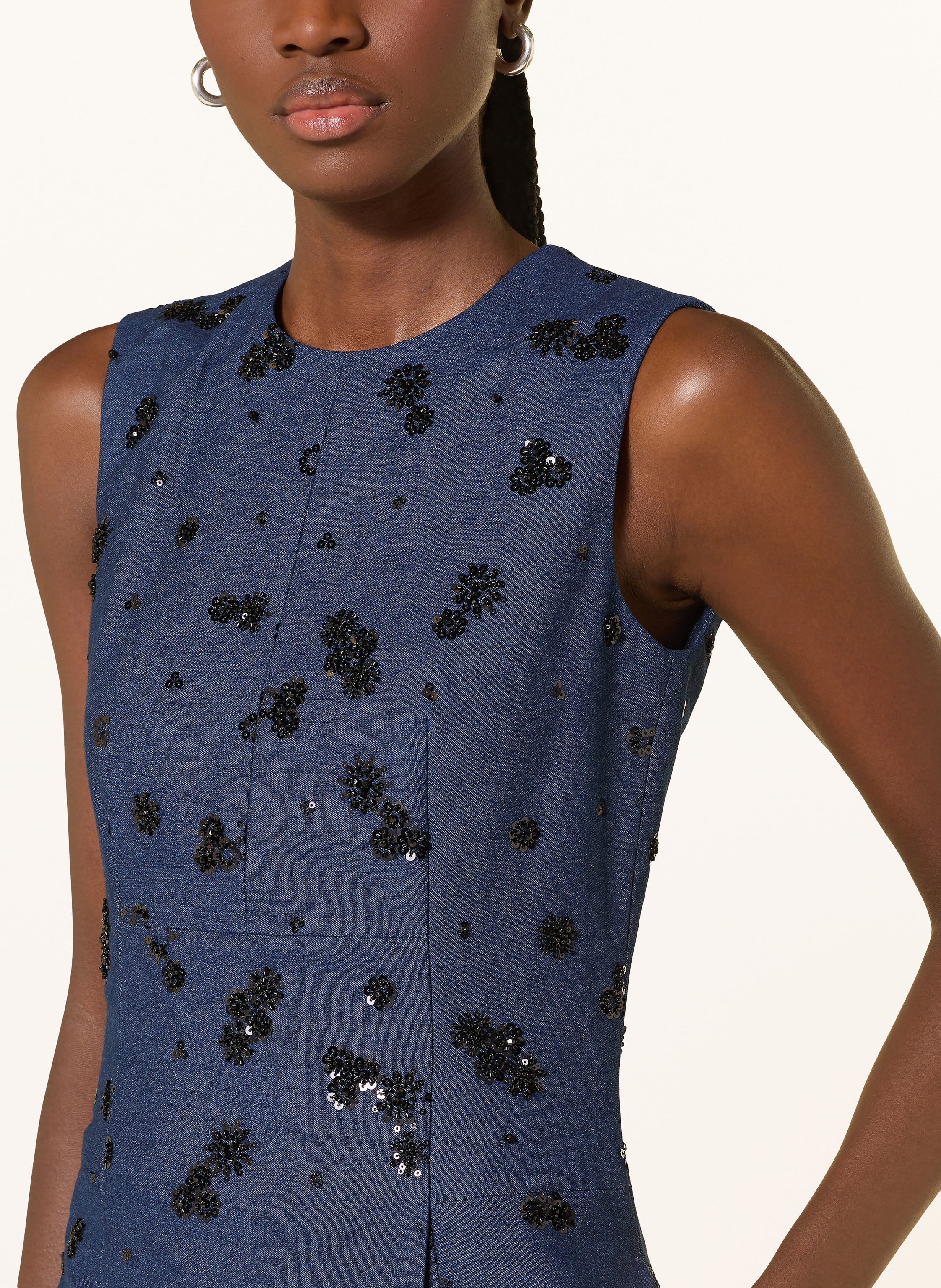 Thumbnail - Sly 010 Etuikleid In Jeansoptik Mit Pailletten blau