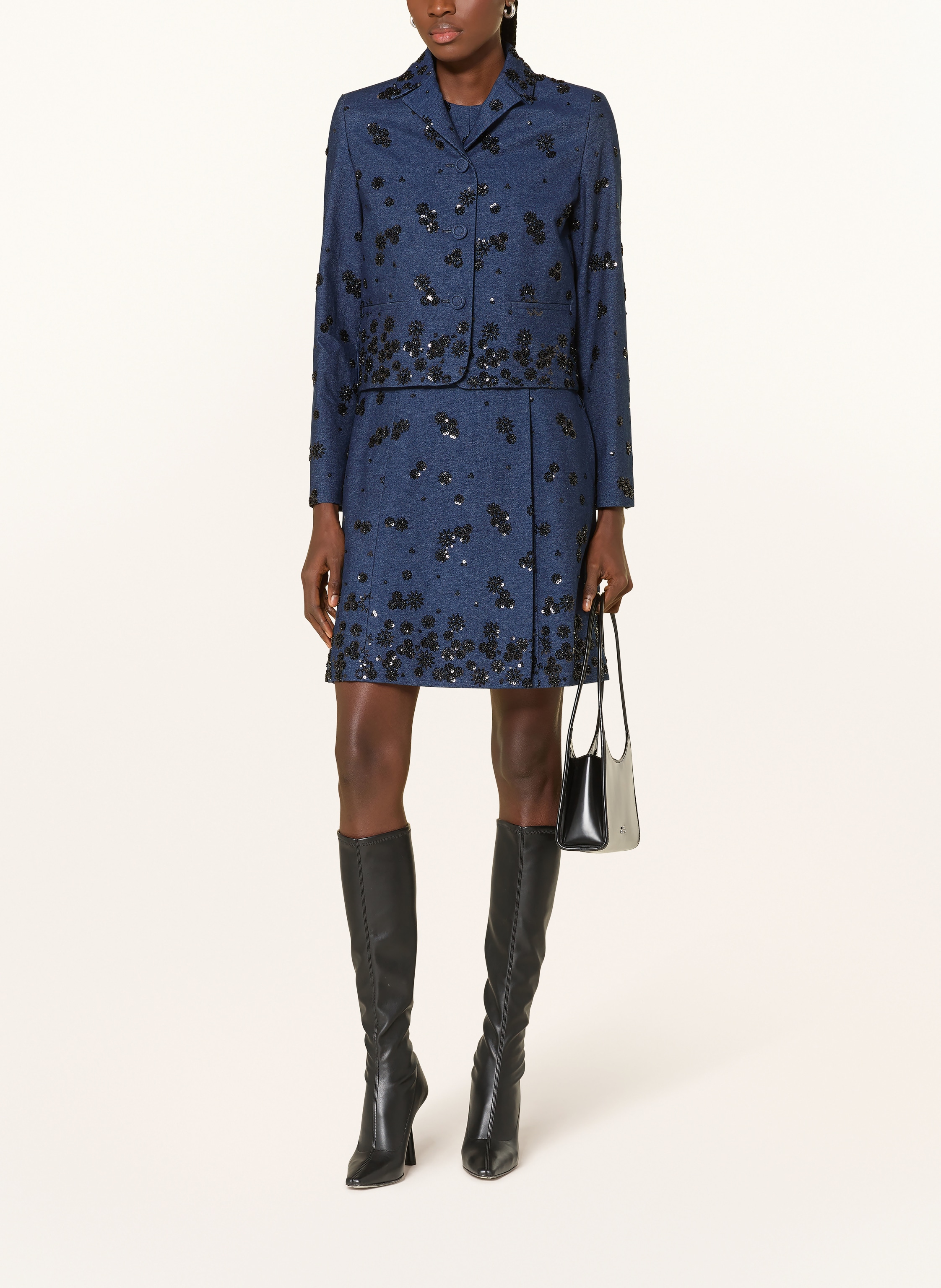 Thumbnail - Sly 010 Blazer Farrah In Jeansoptik Mit Pailleten blau