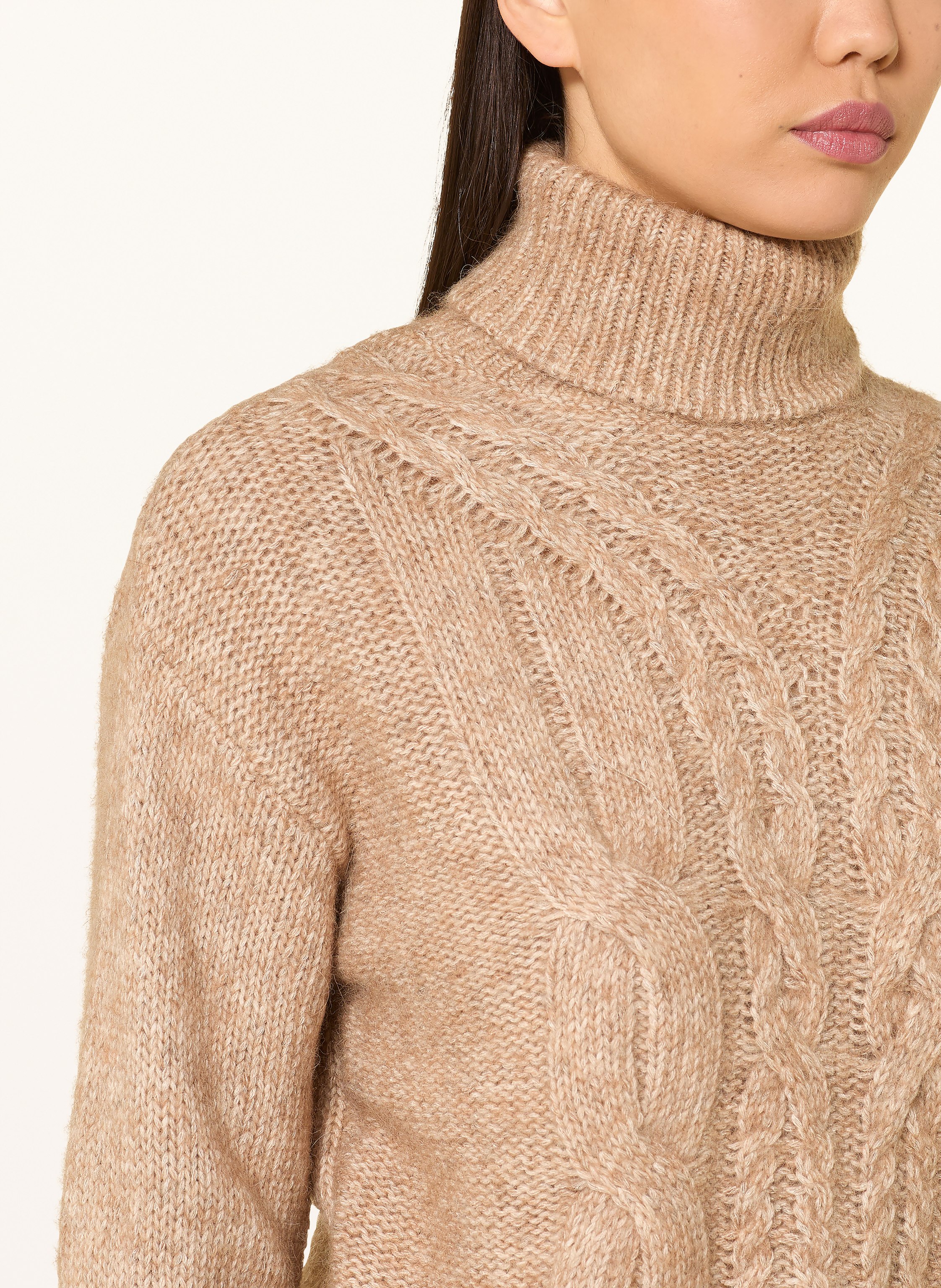 Thumbnail - Oui Rollkragenpullover Mit Alpaka beige