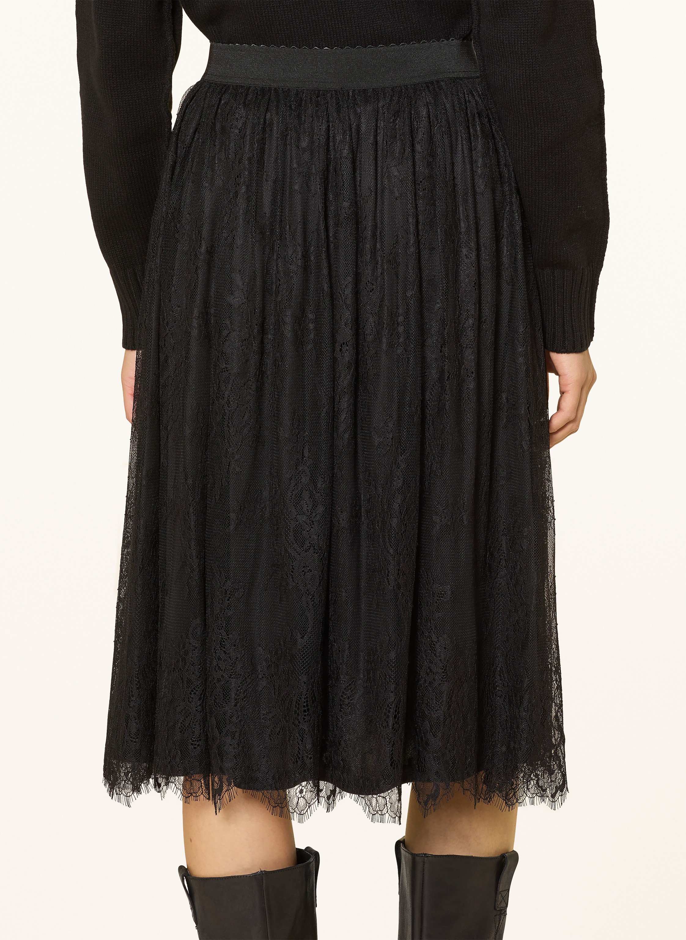 Thumbnail - Oui Spitzenrock schwarz