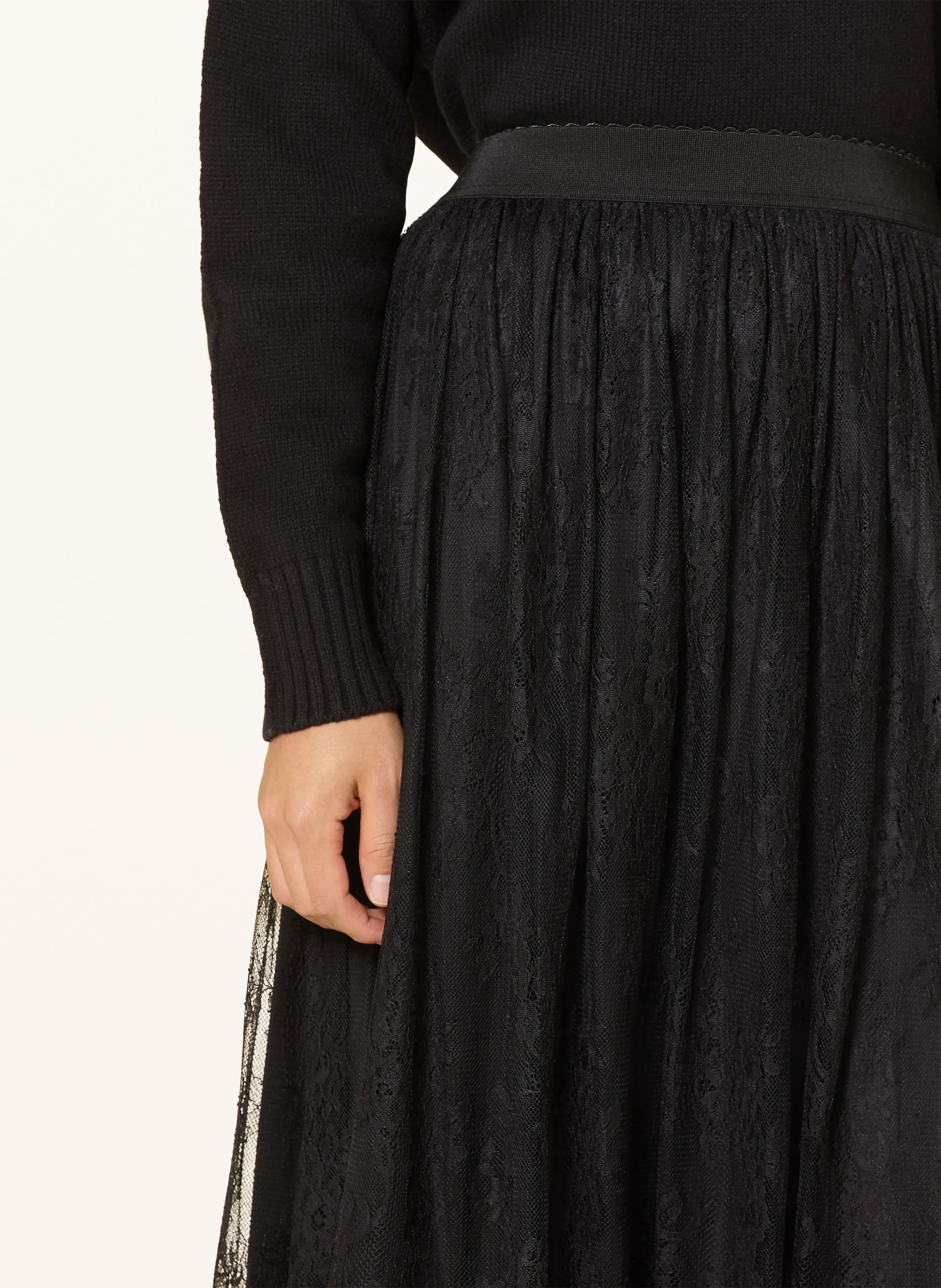 Thumbnail - Oui Spitzenrock schwarz