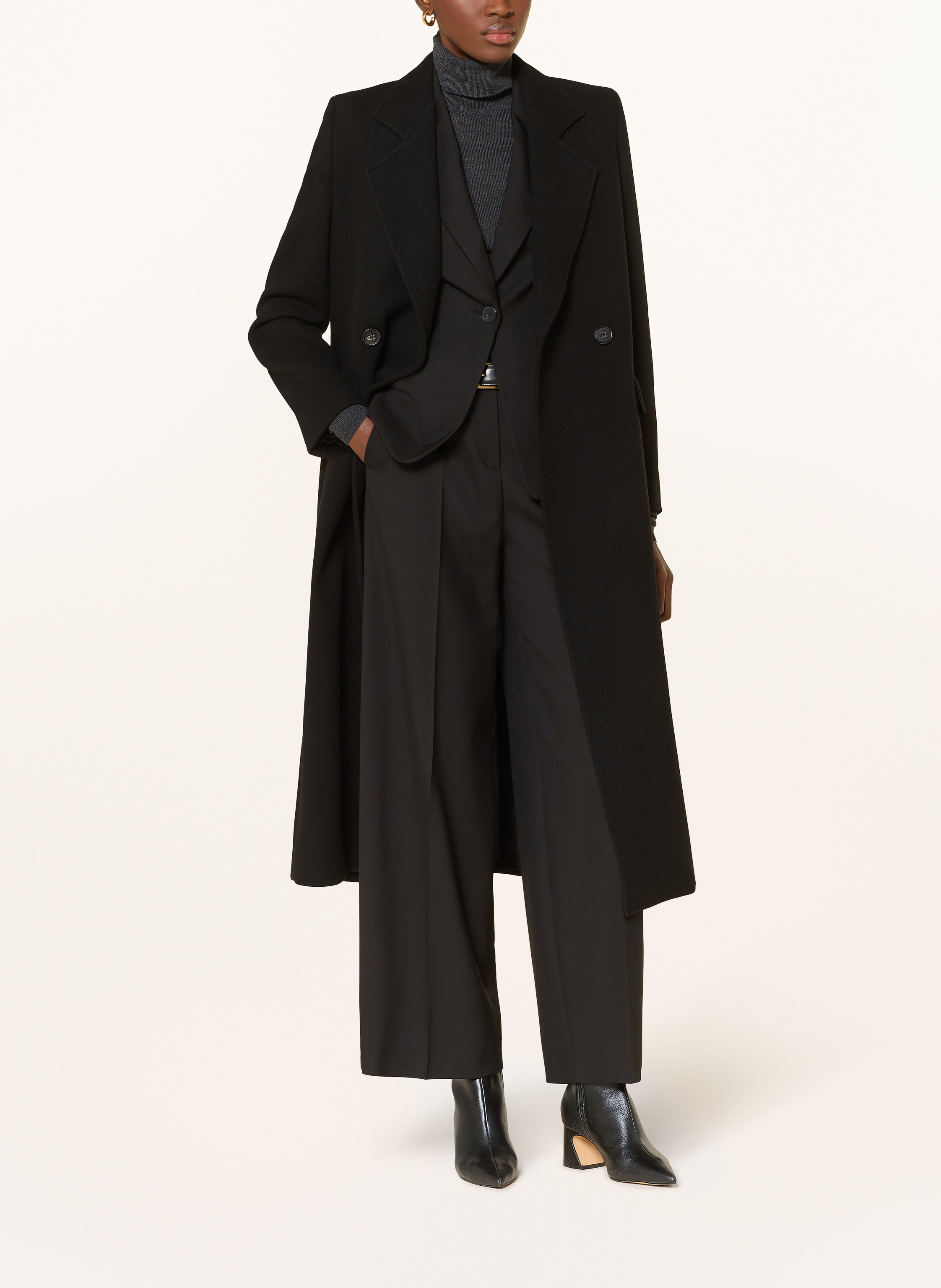 Thumbnail - Windsor. Wollmantel schwarz