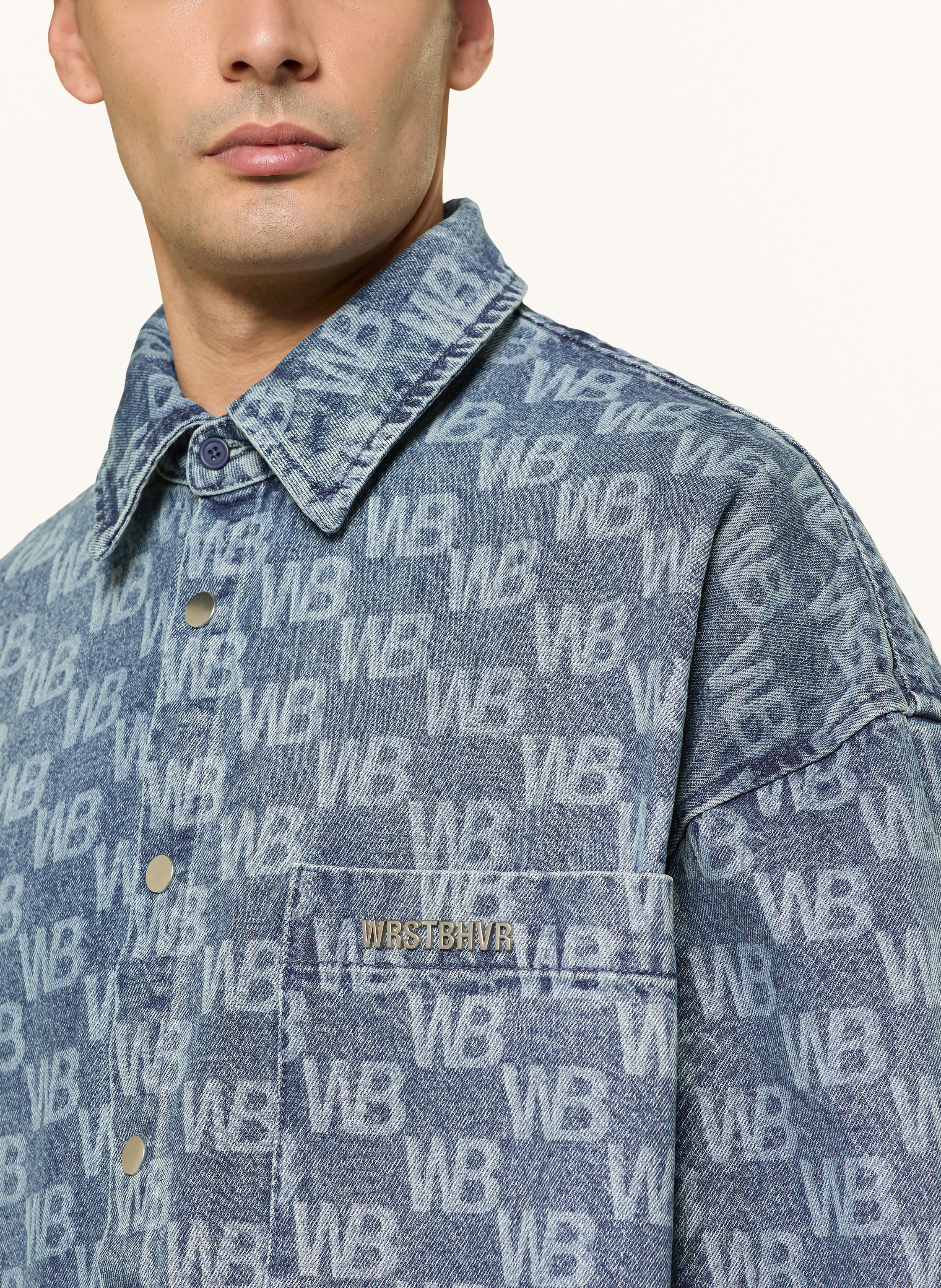 Thumbnail - Wrstbhvr Jeans-Overshirt Largo blau