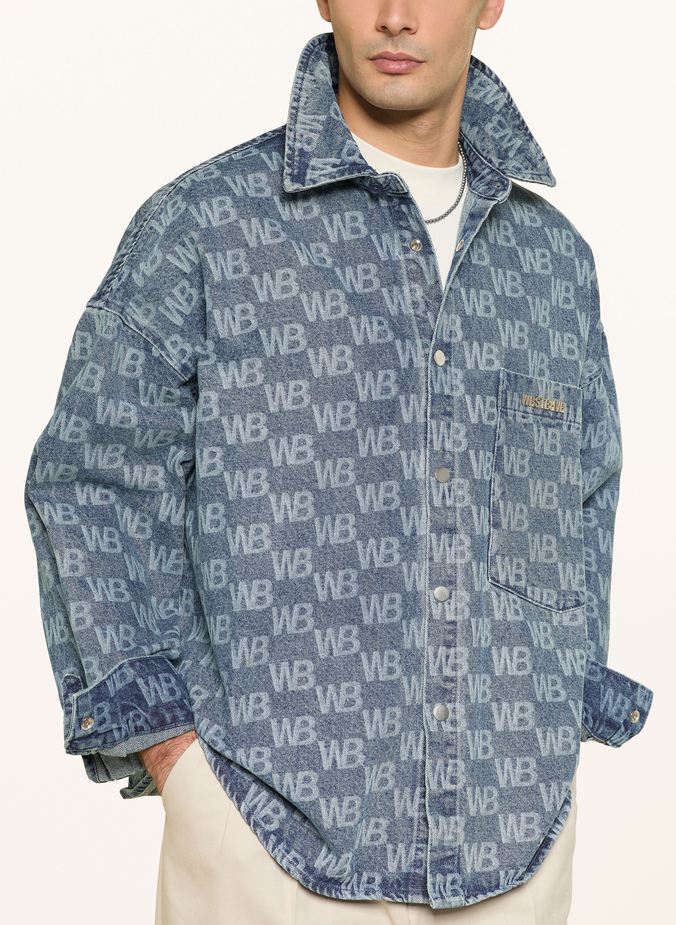 Thumbnail - Wrstbhvr Jeans-Overshirt Largo blau