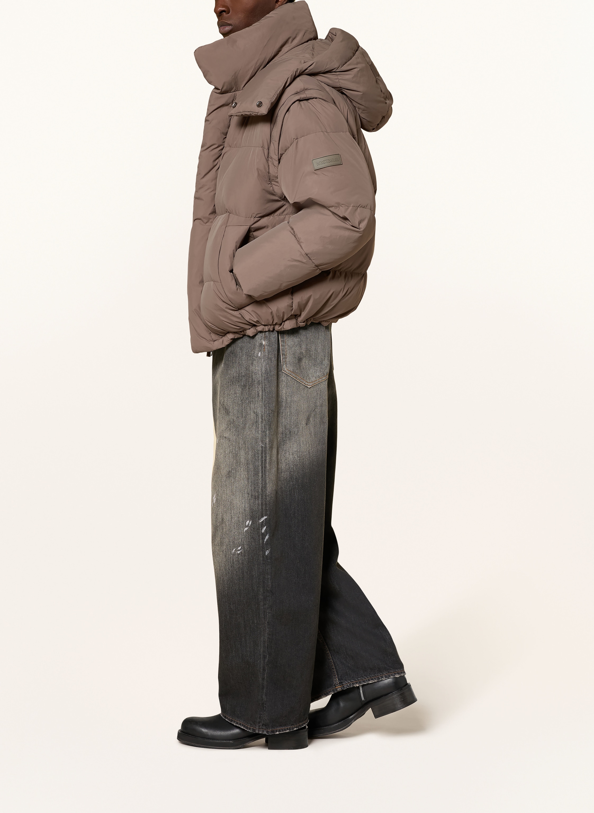 Thumbnail - Wrstbhvr Daunenjacke Dave v2 Mit Abnehmbaren Ärmeln Und Kapuze beige