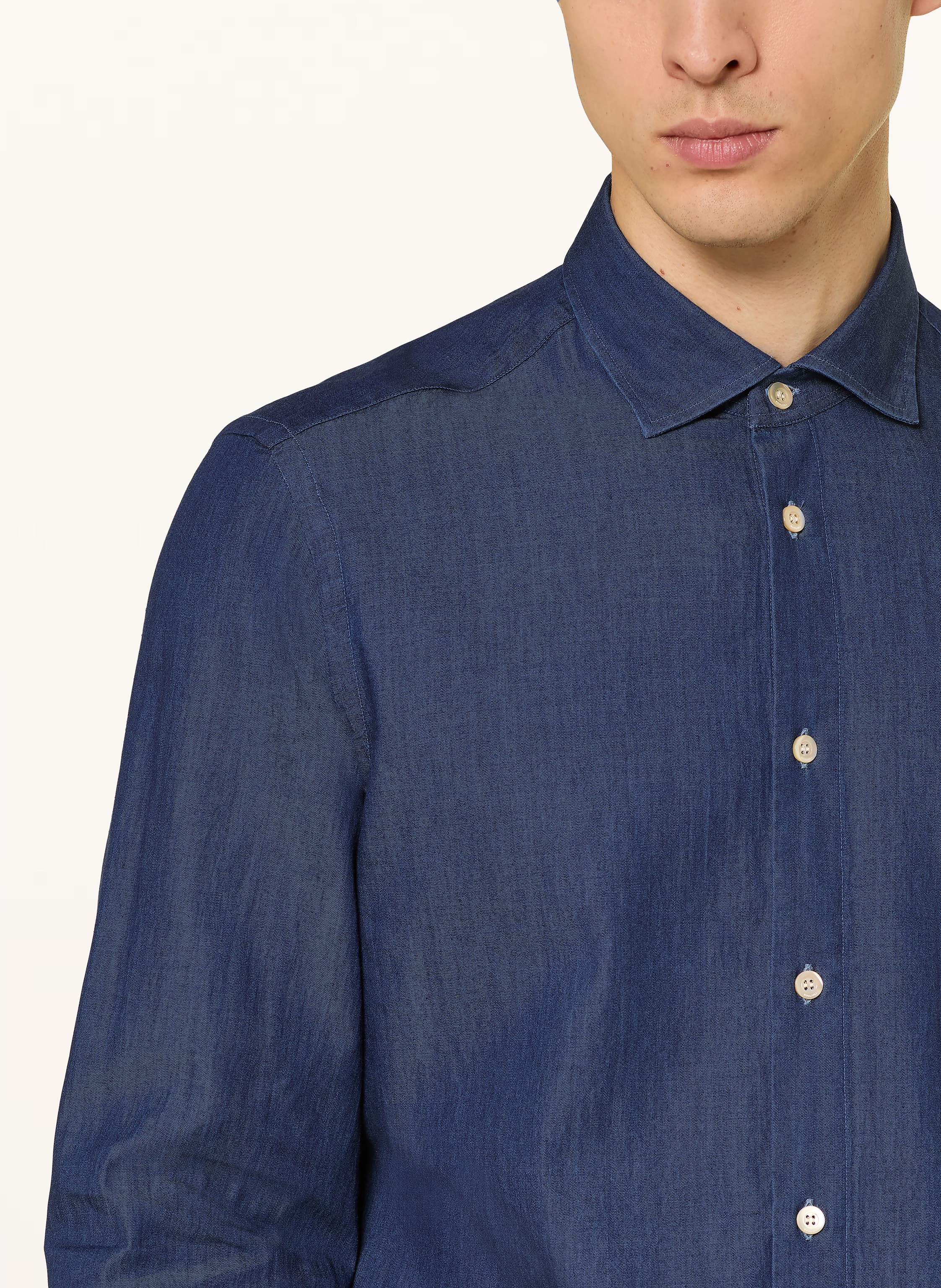 Thumbnail - Boglioli Jeanshemd Regular Fit blau