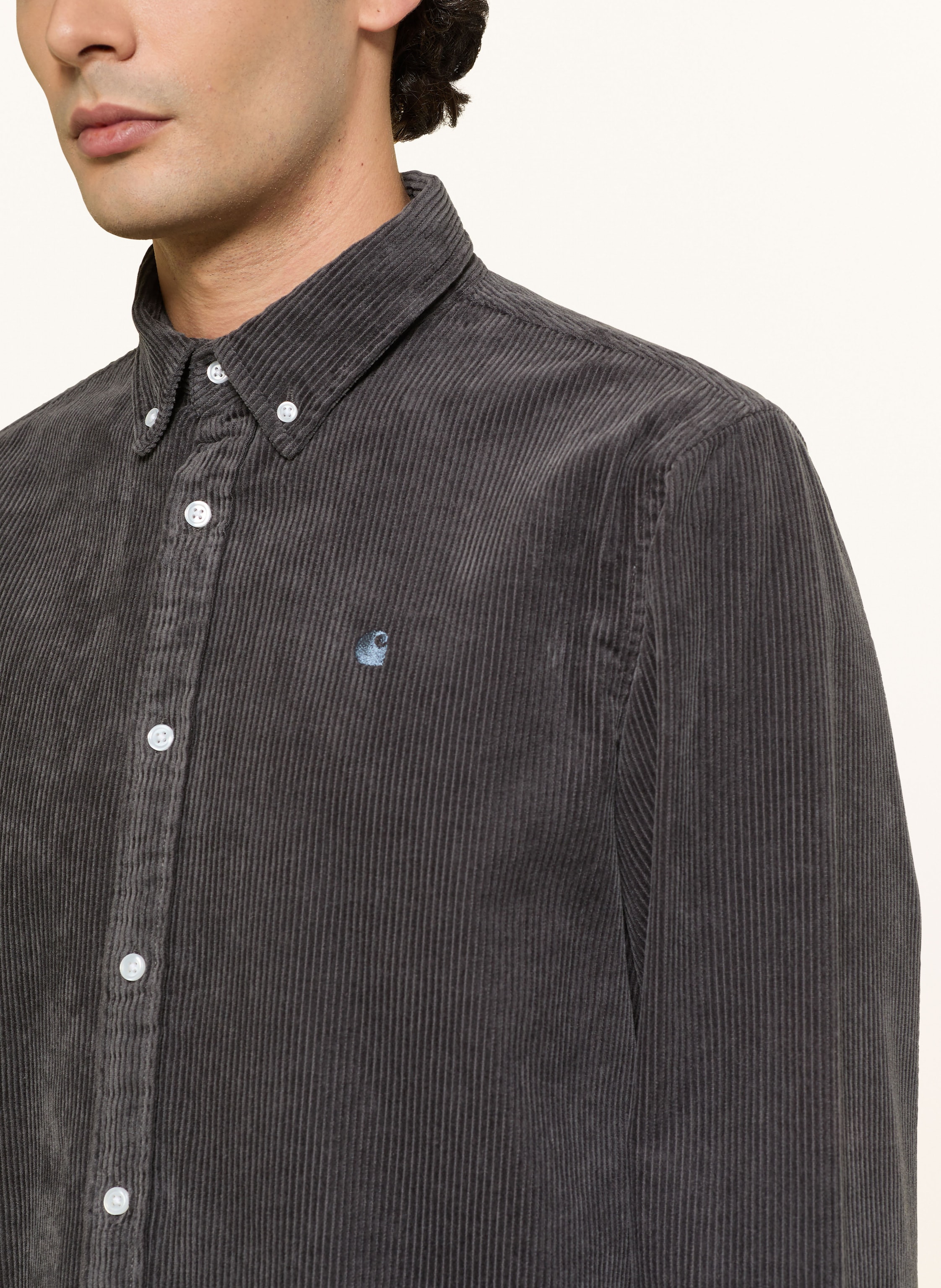 Thumbnail - Carhartt Wip Cordhemd Madison Comfort Fit grau