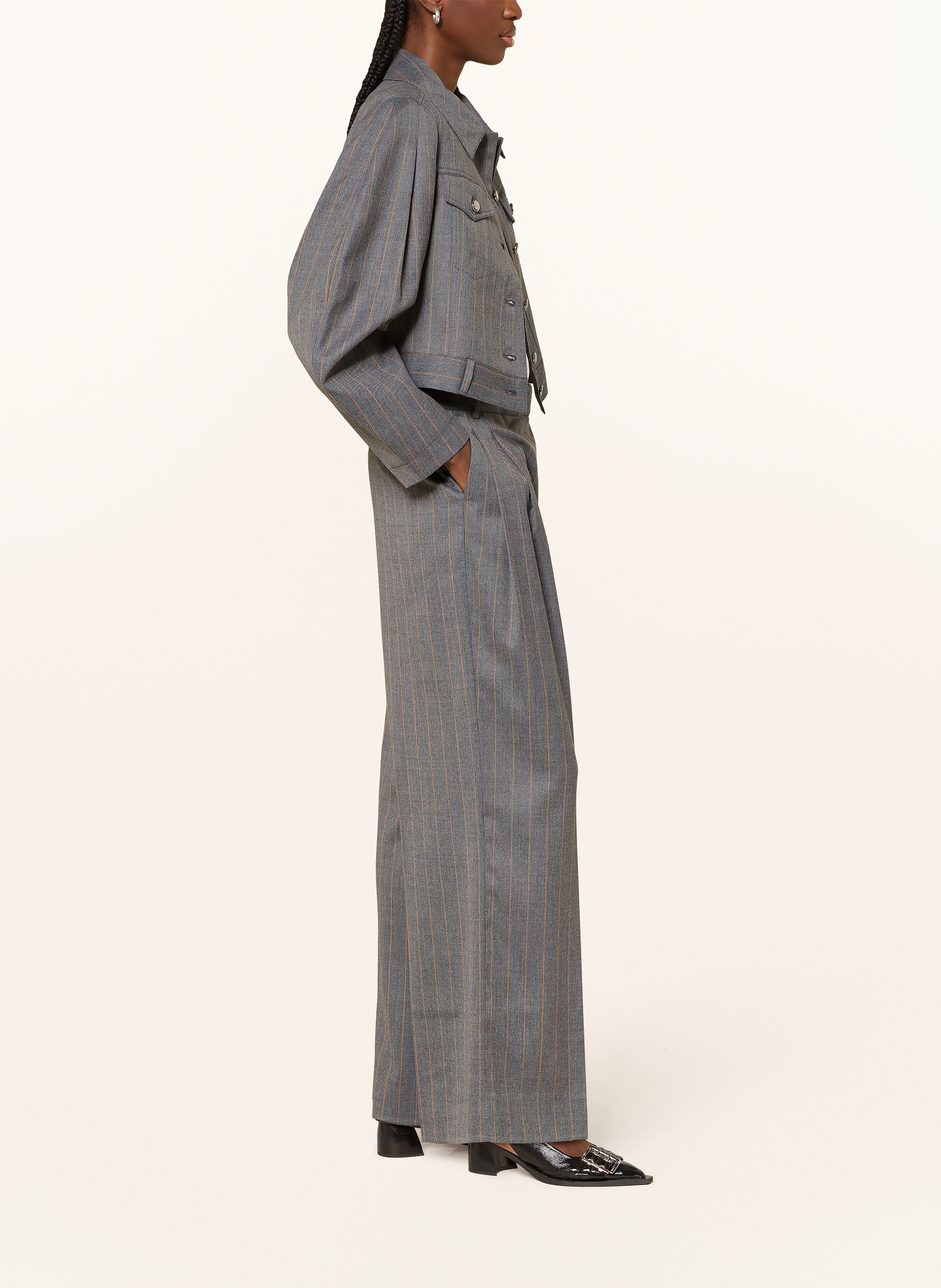 Thumbnail - Ganni Marlenehose grau