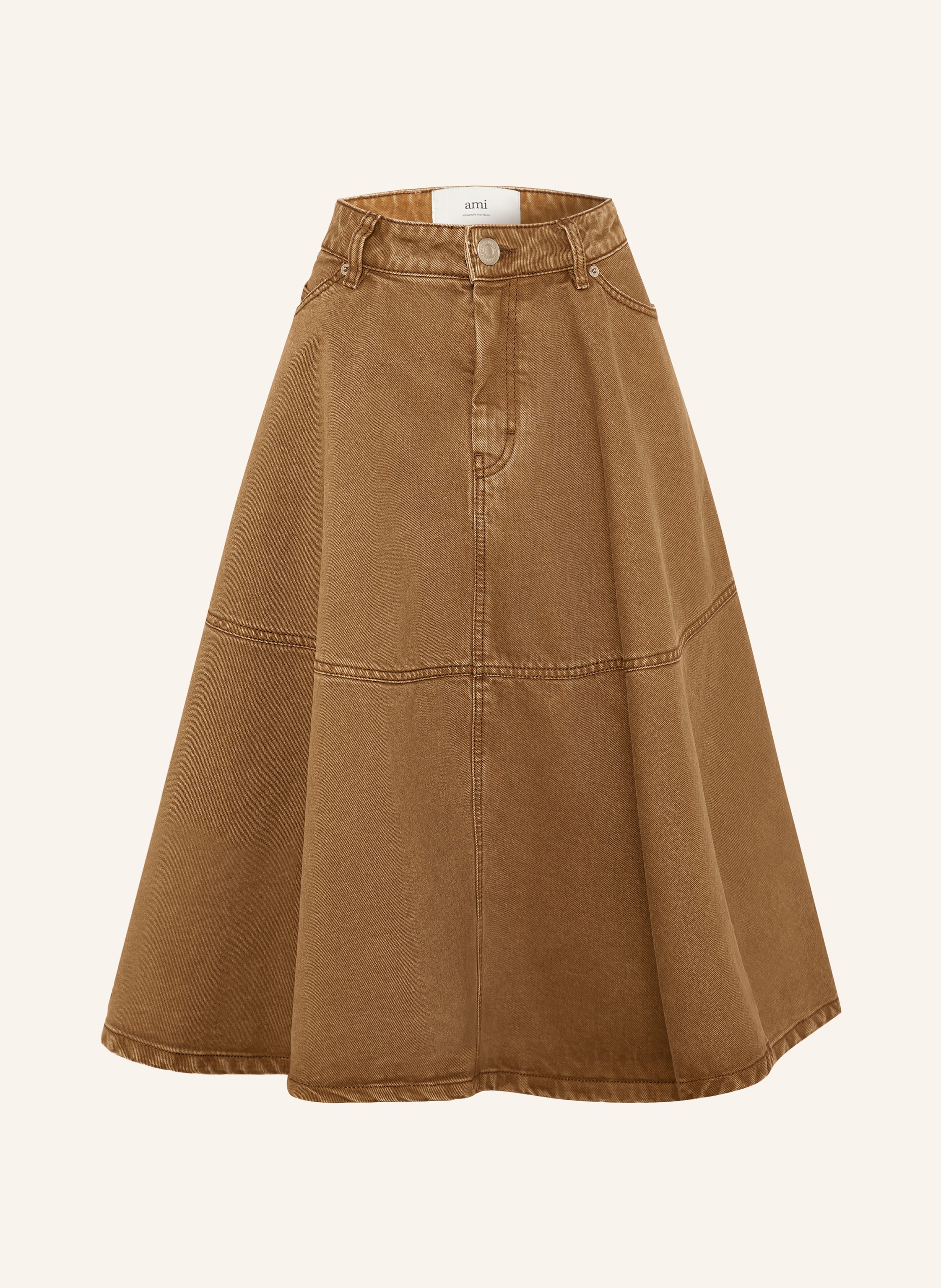 AMI PARIS denim skirt in brown