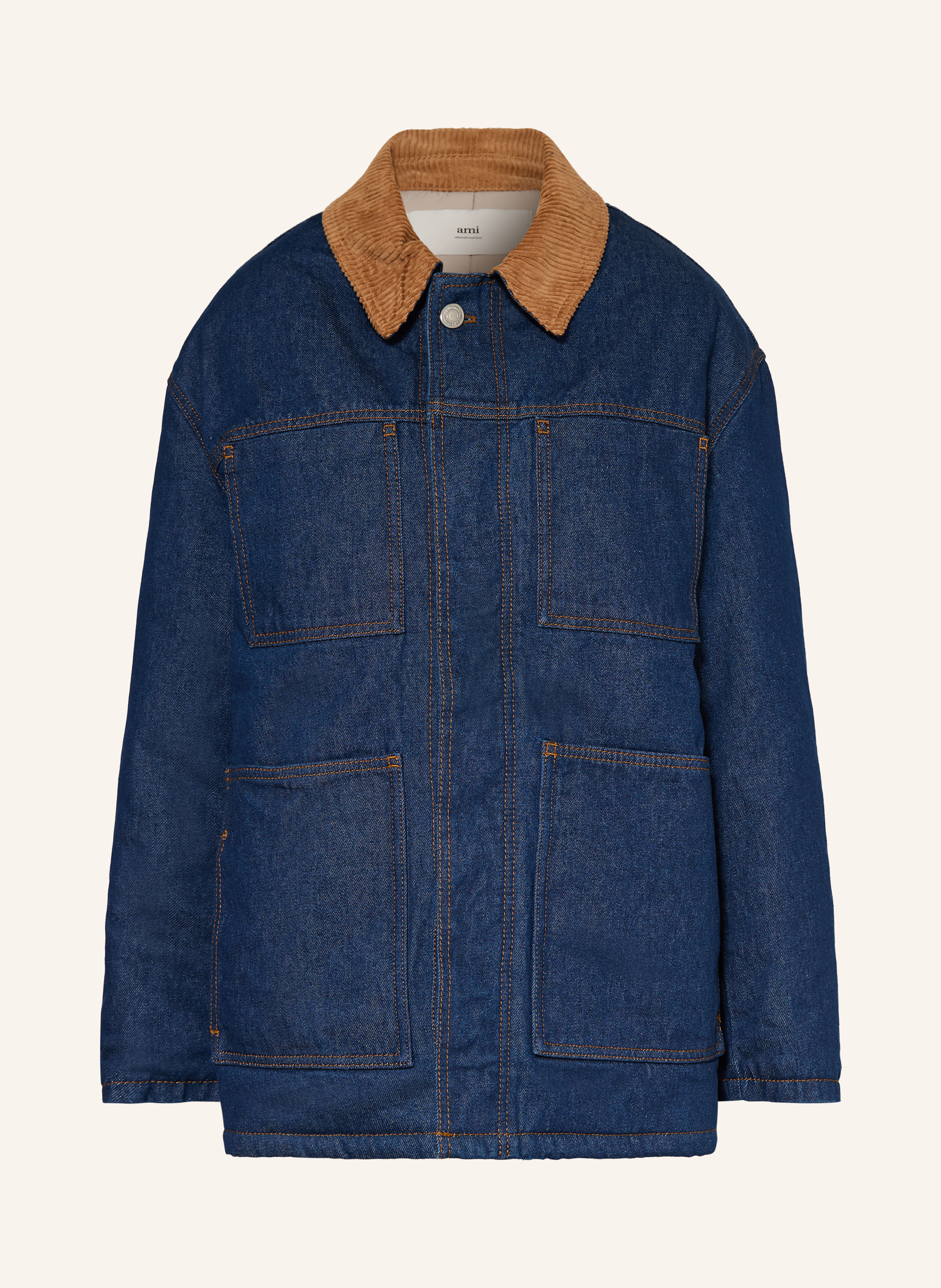 Ami Paris Oversized-Jeansjacke blau