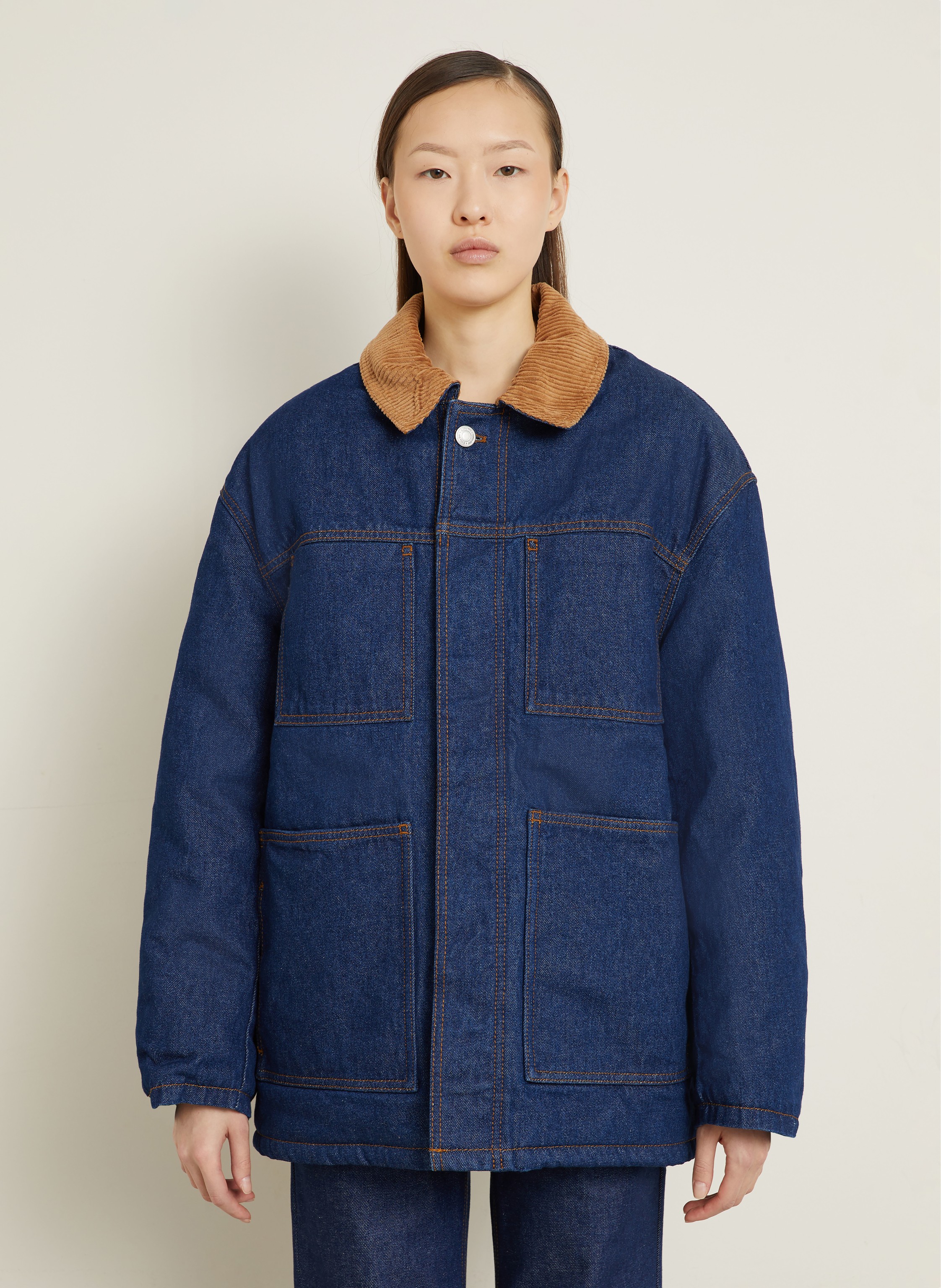 Thumbnail - Ami Paris Oversized-Jeansjacke blau