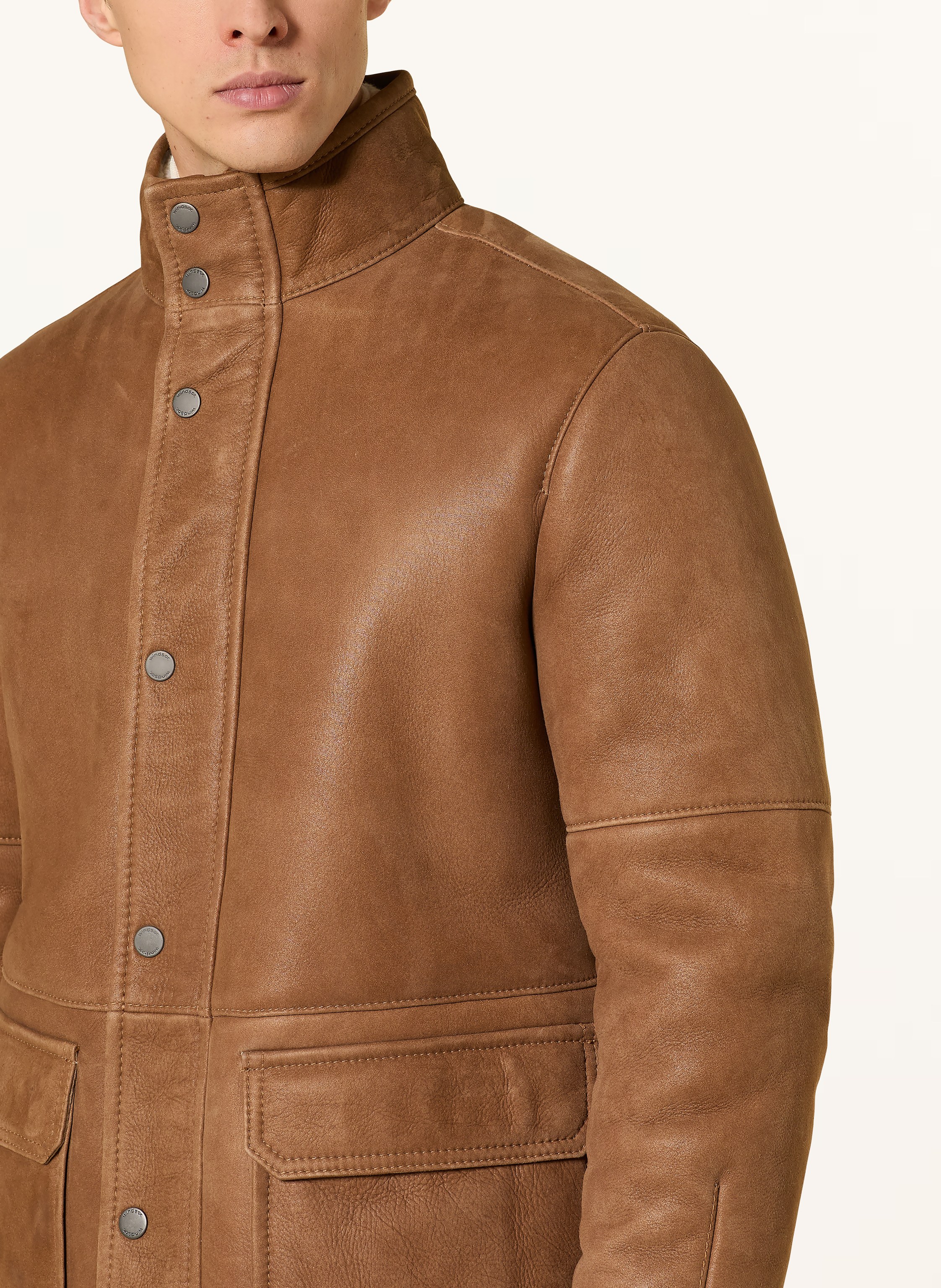 Thumbnail - Windsor. Lederjacke braun