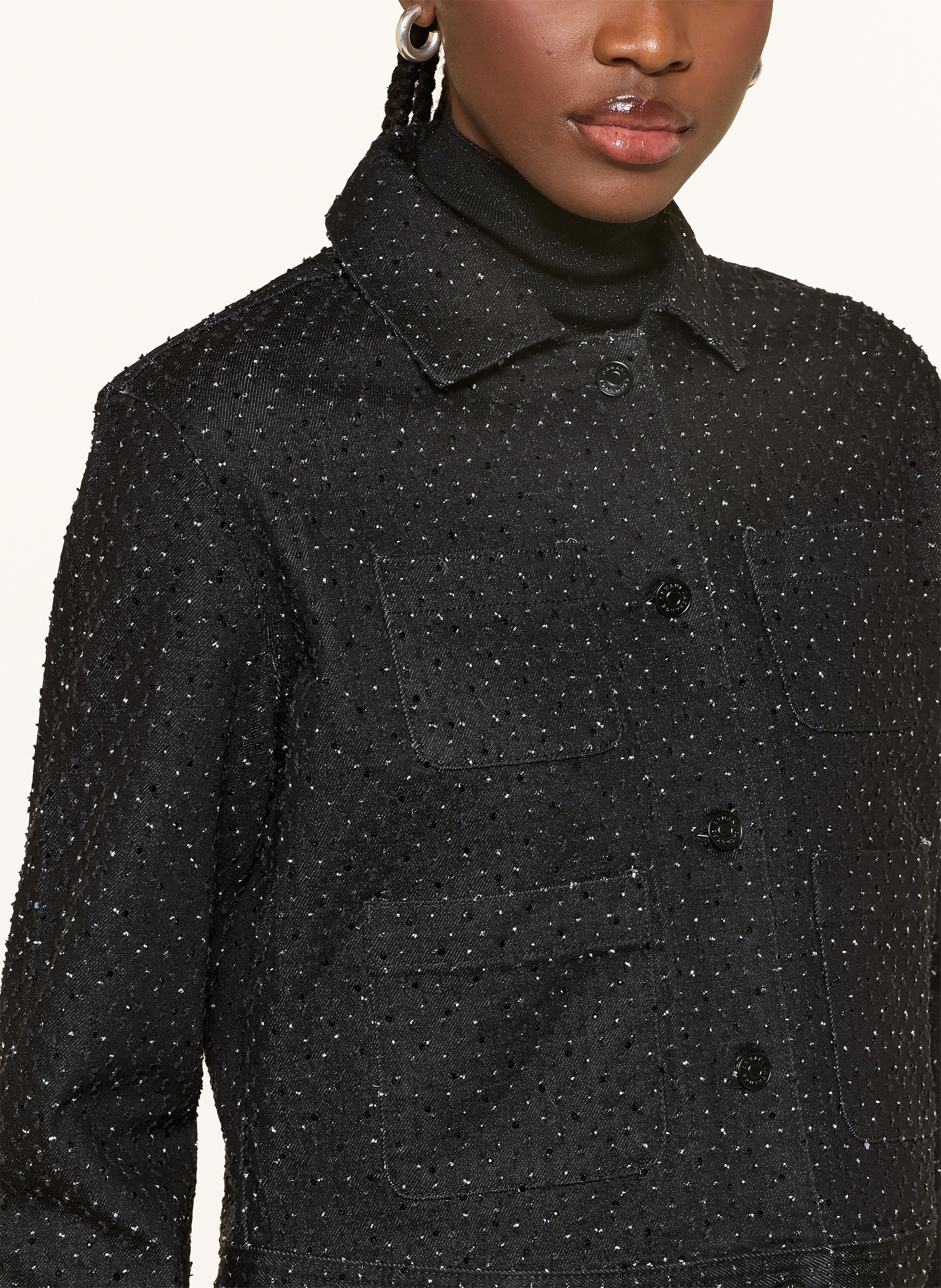 Thumbnail - Armani Exchange Jeansjacke Mit Schmucksteinen schwarz