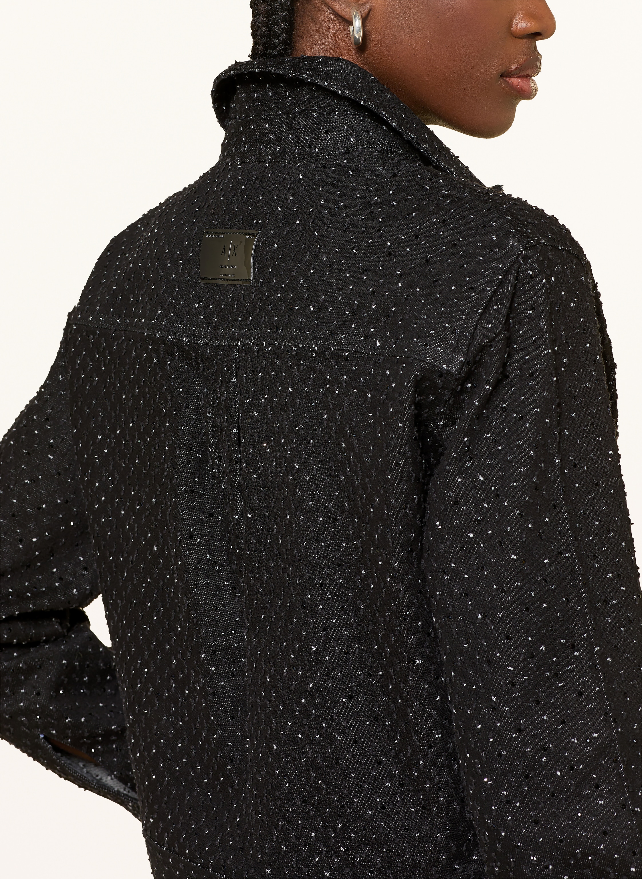 Thumbnail - Armani Exchange Jeansjacke Mit Schmucksteinen schwarz