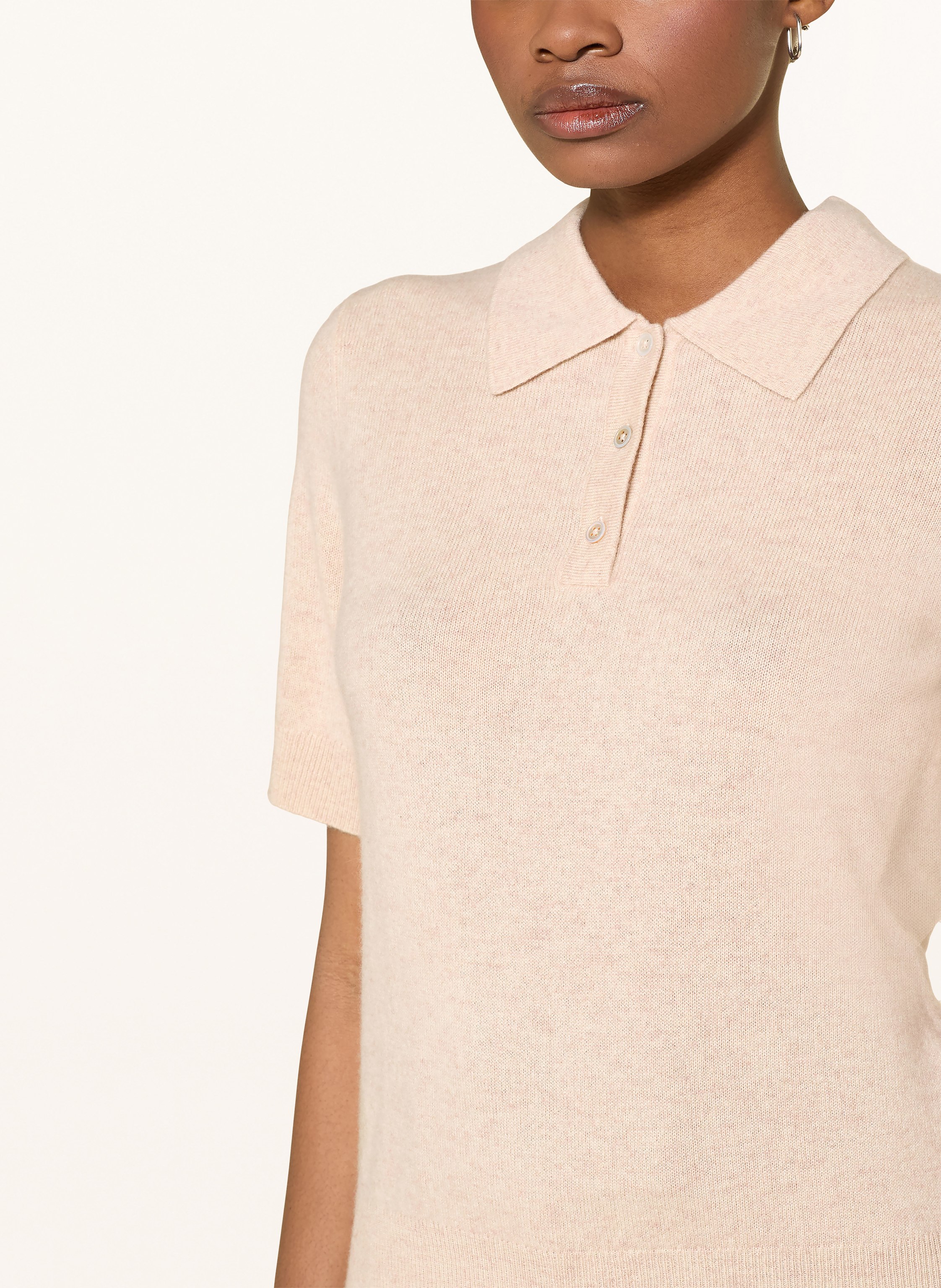 Thumbnail - Darling Harbour Strick-Poloshirt Aus Cashmere beige