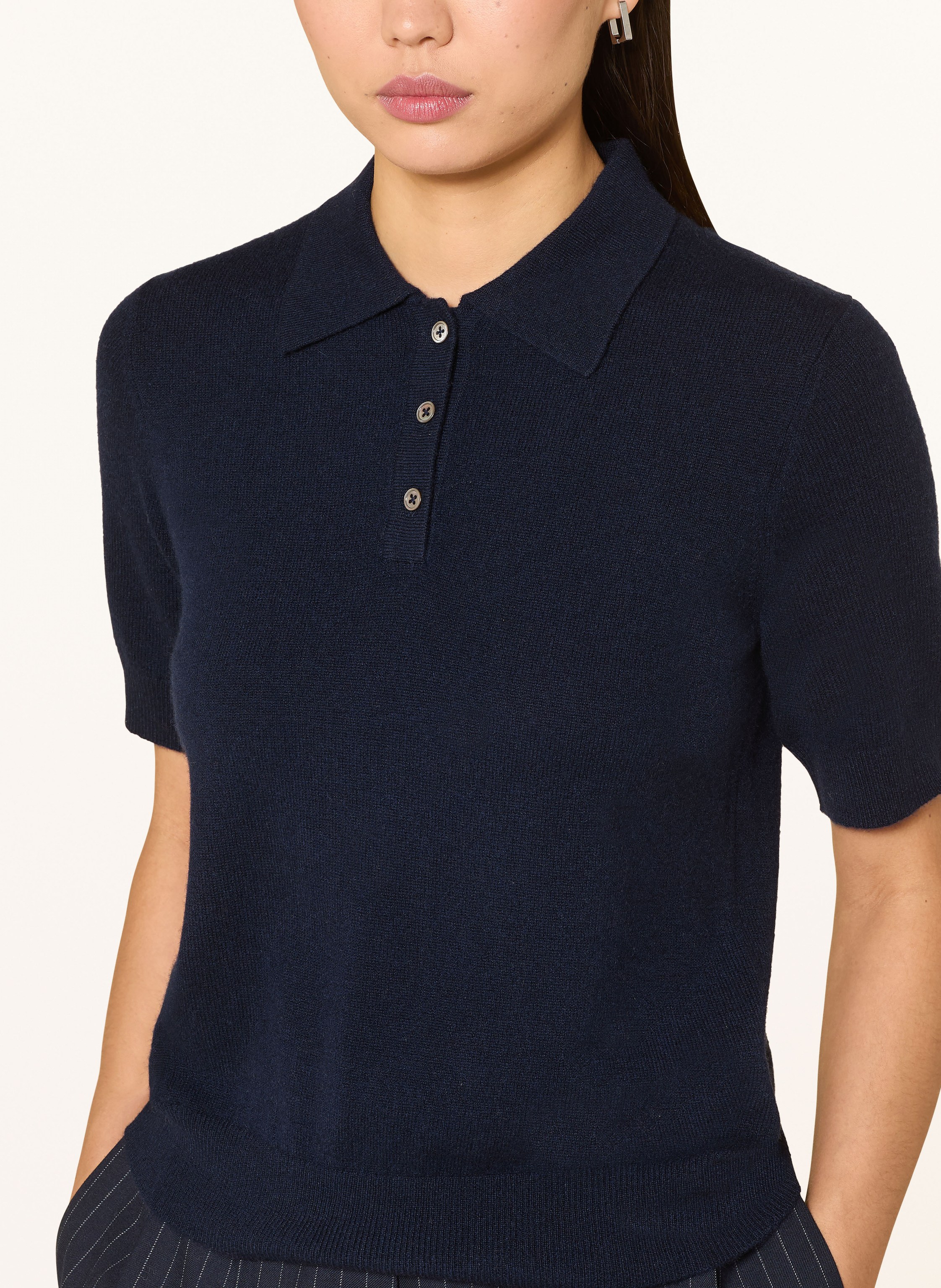 Thumbnail - Darling Harbour Strick-Poloshirt Aus Cashmere blau