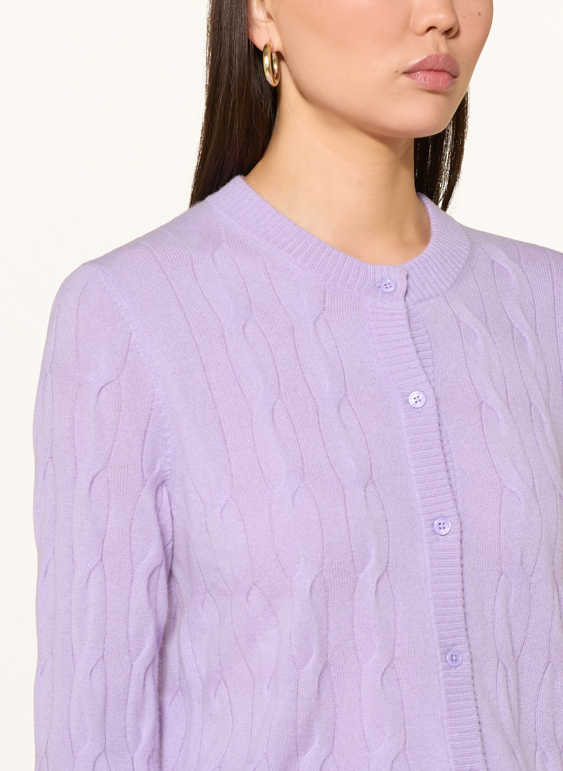 Thumbnail - Darling Harbour Strickjacke Aus Cashmere lila