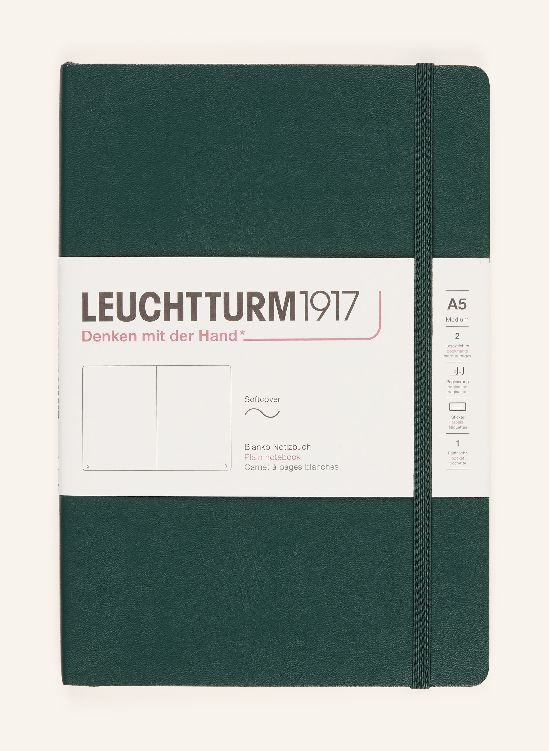 LEUCHTTURM1917 notebook 5.7 x 8.2 inches in dark green