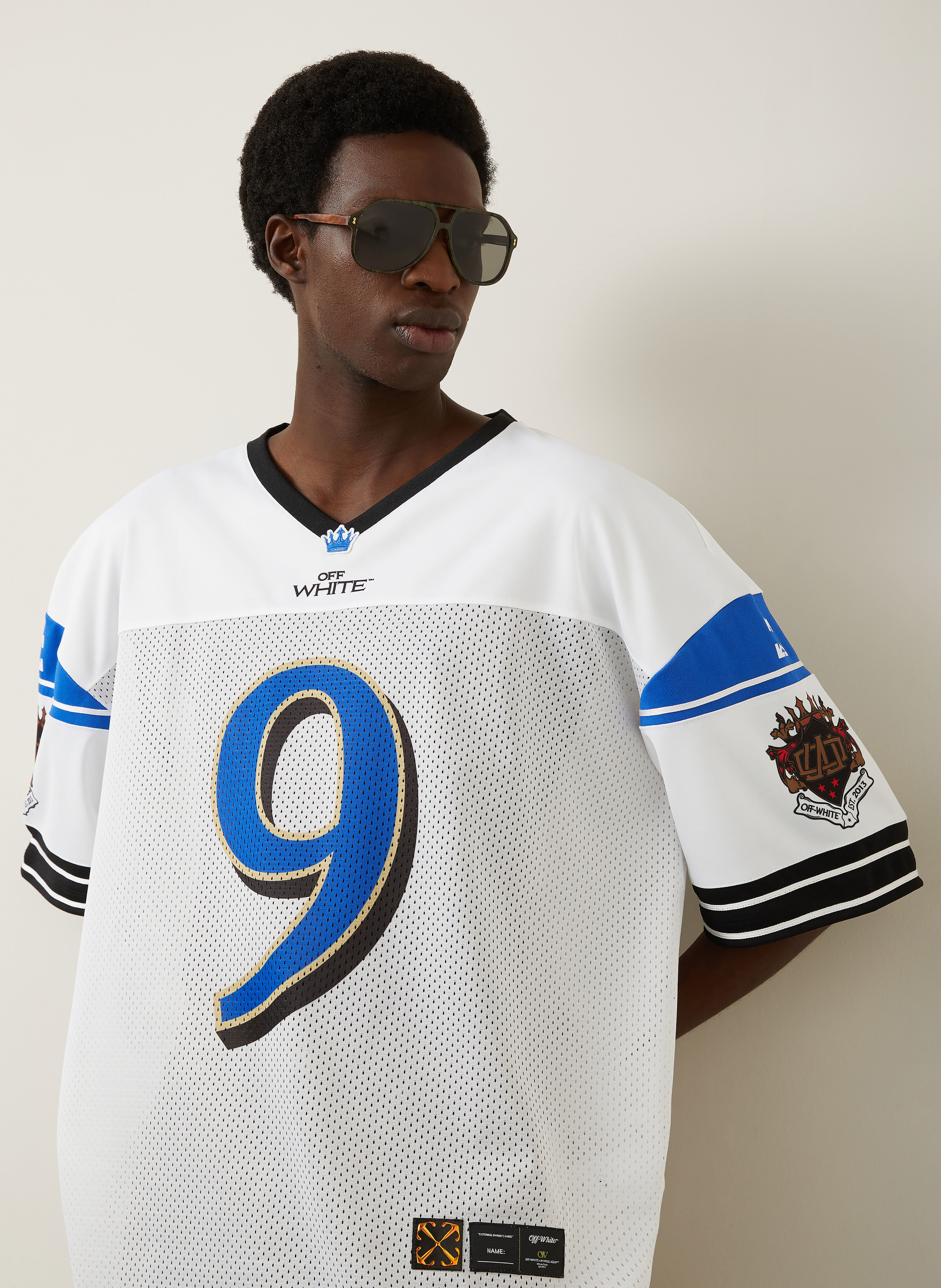 Thumbnail - Off-White T-Shirt Aus Mesh weiss