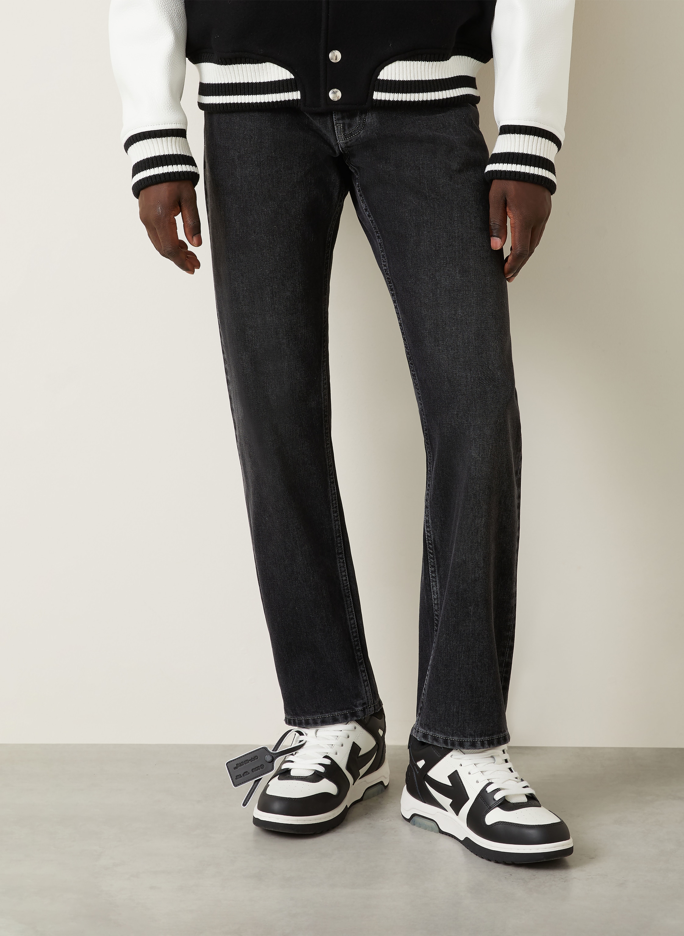 Thumbnail - Off-White Jeans Script Logo Tapered Fit schwarz