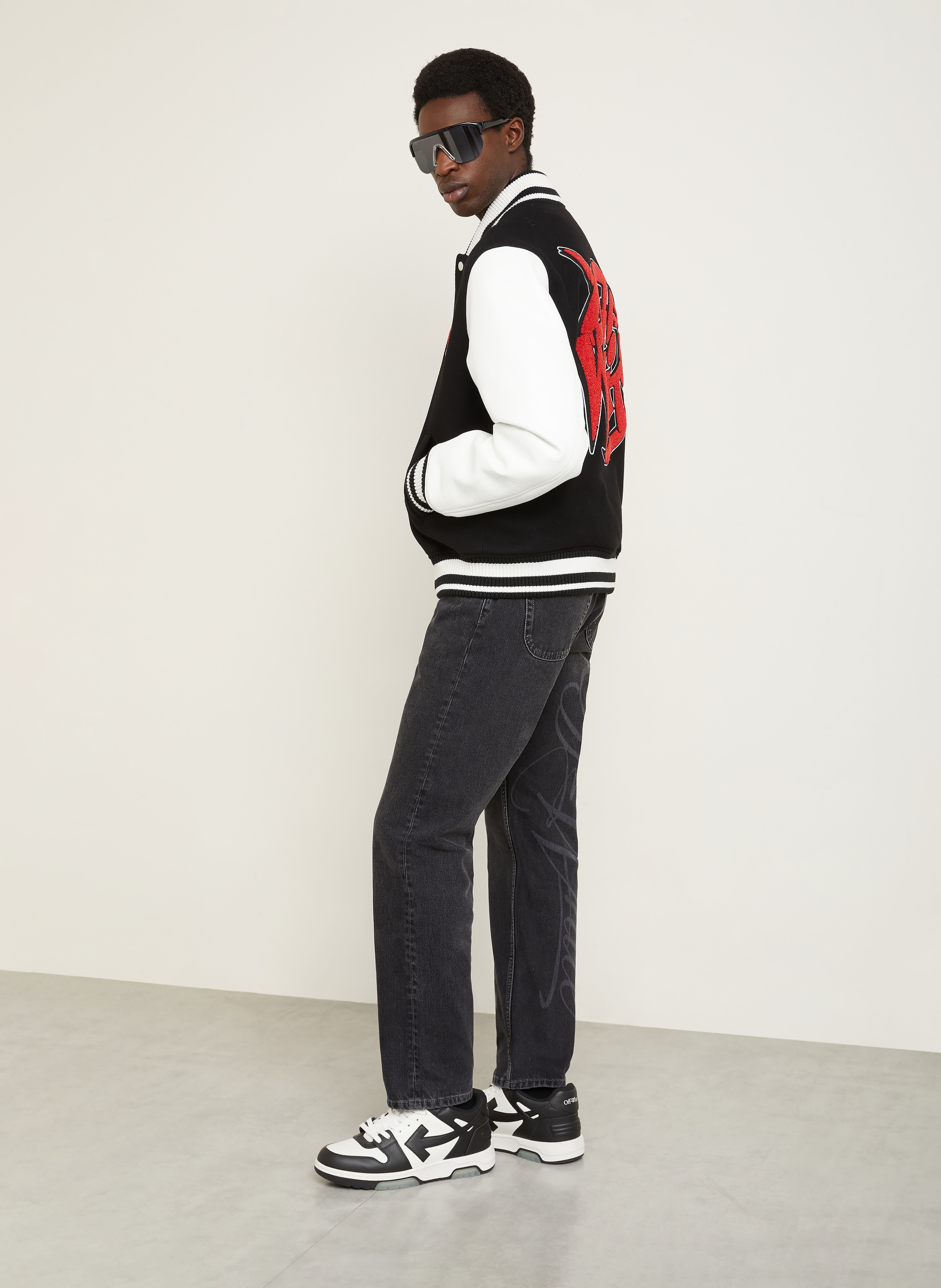 Thumbnail - Off-White Jeans Script Logo Tapered Fit schwarz