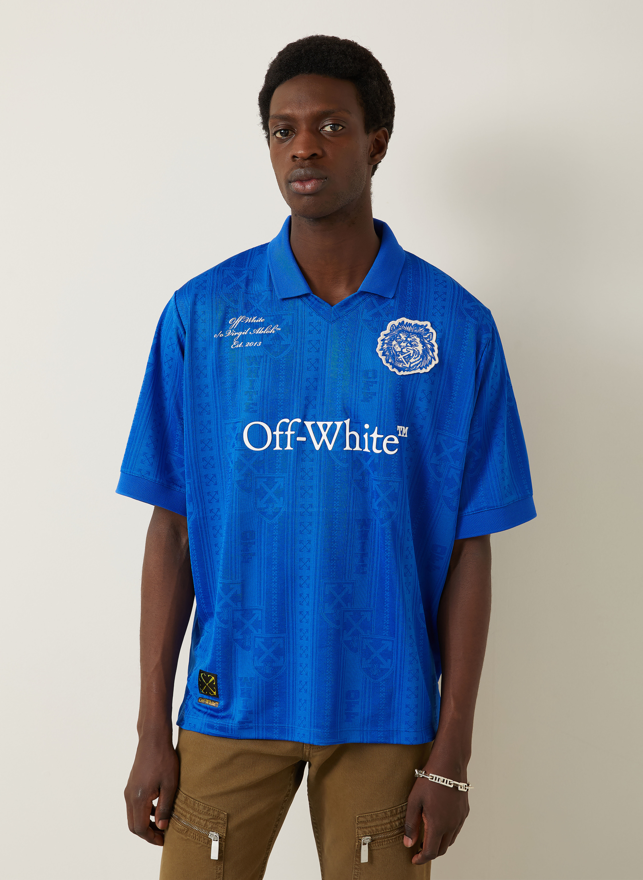 Thumbnail - Off-White Jersey-Poloshirt Lion Nation blau