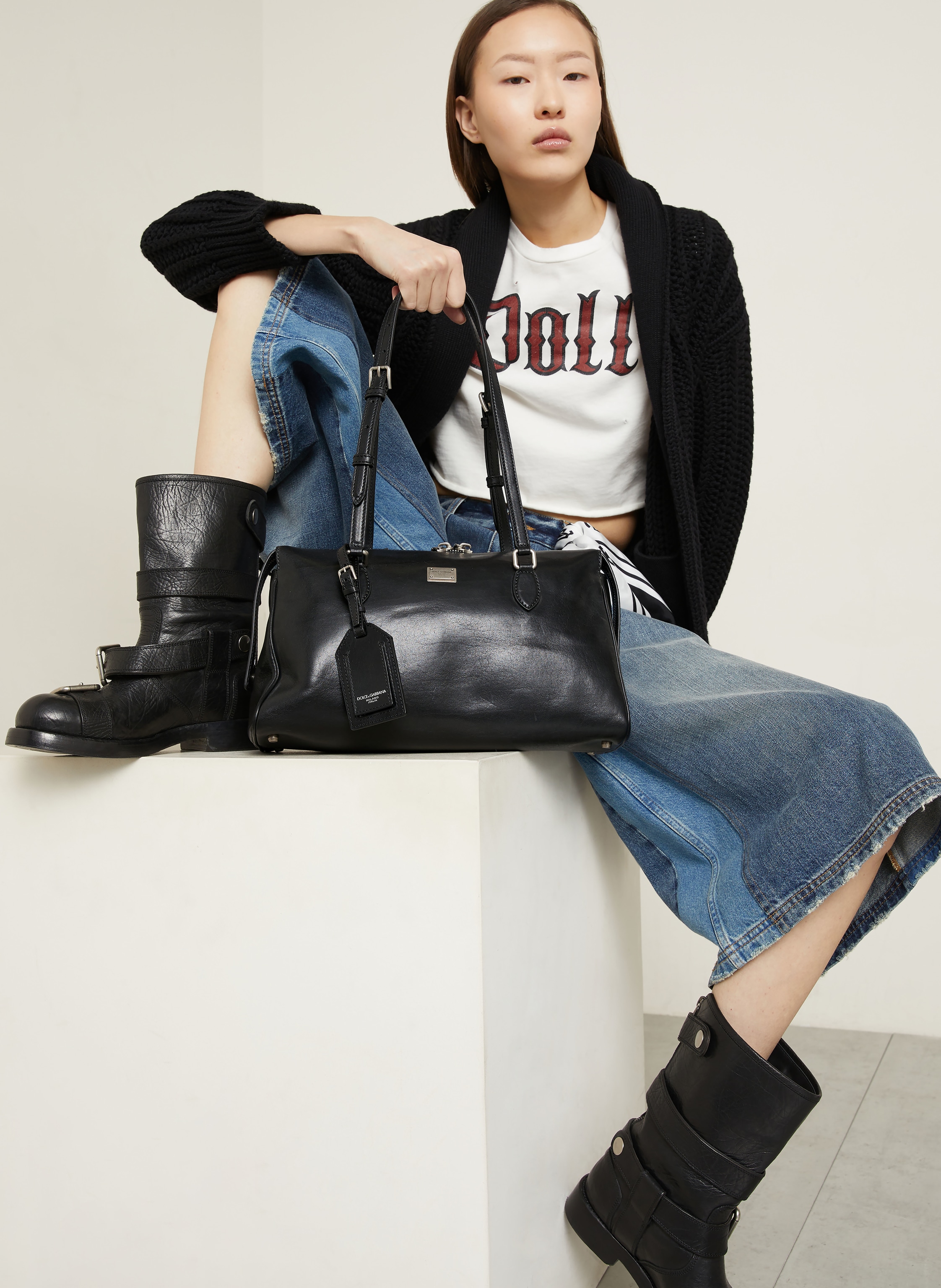 Thumbnail - Dolce & Gabbana Schultertasche Vittoria schwarz