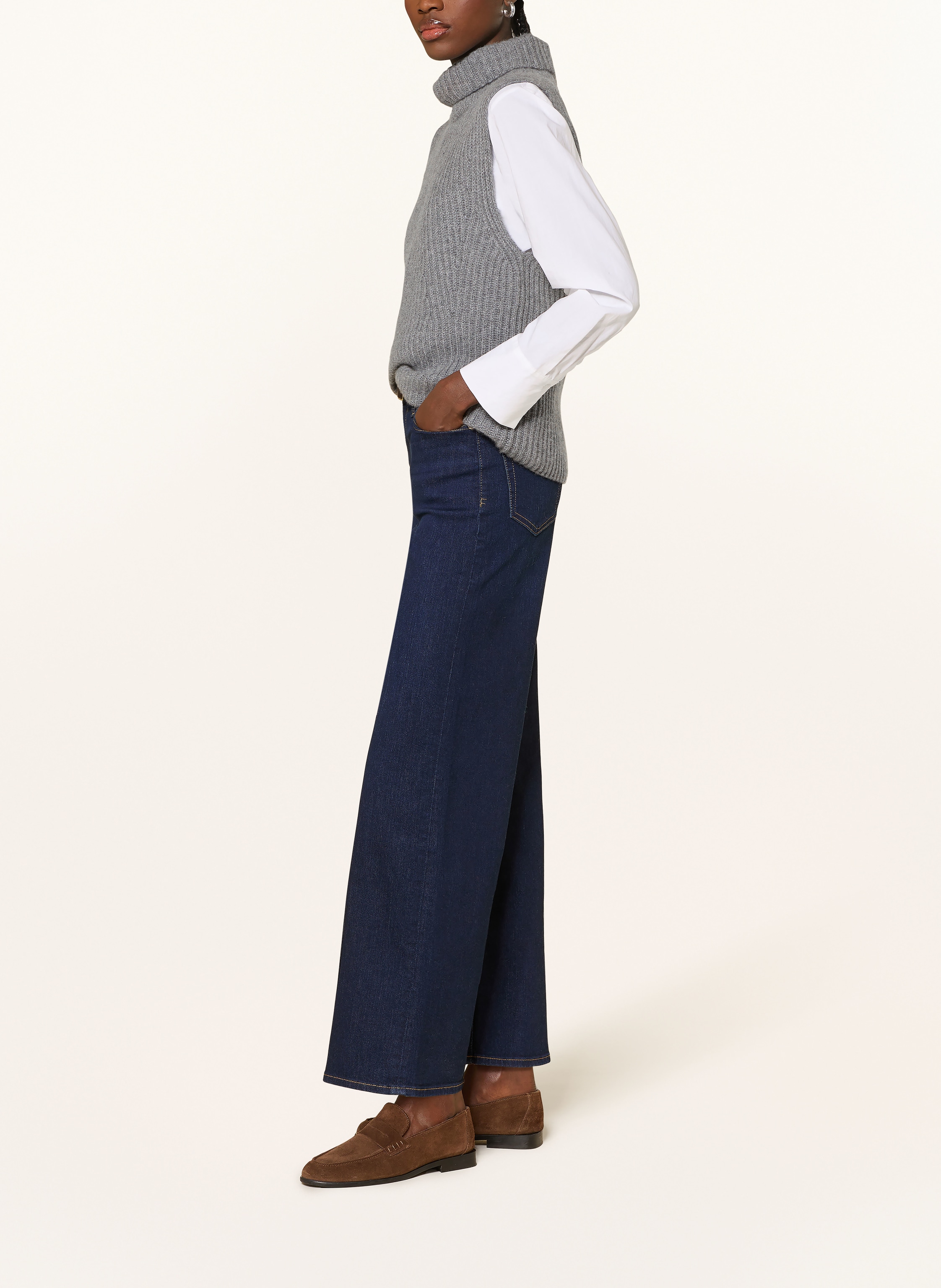 Thumbnail - Frame Straight Jeans Le Slim Palazzo blau
