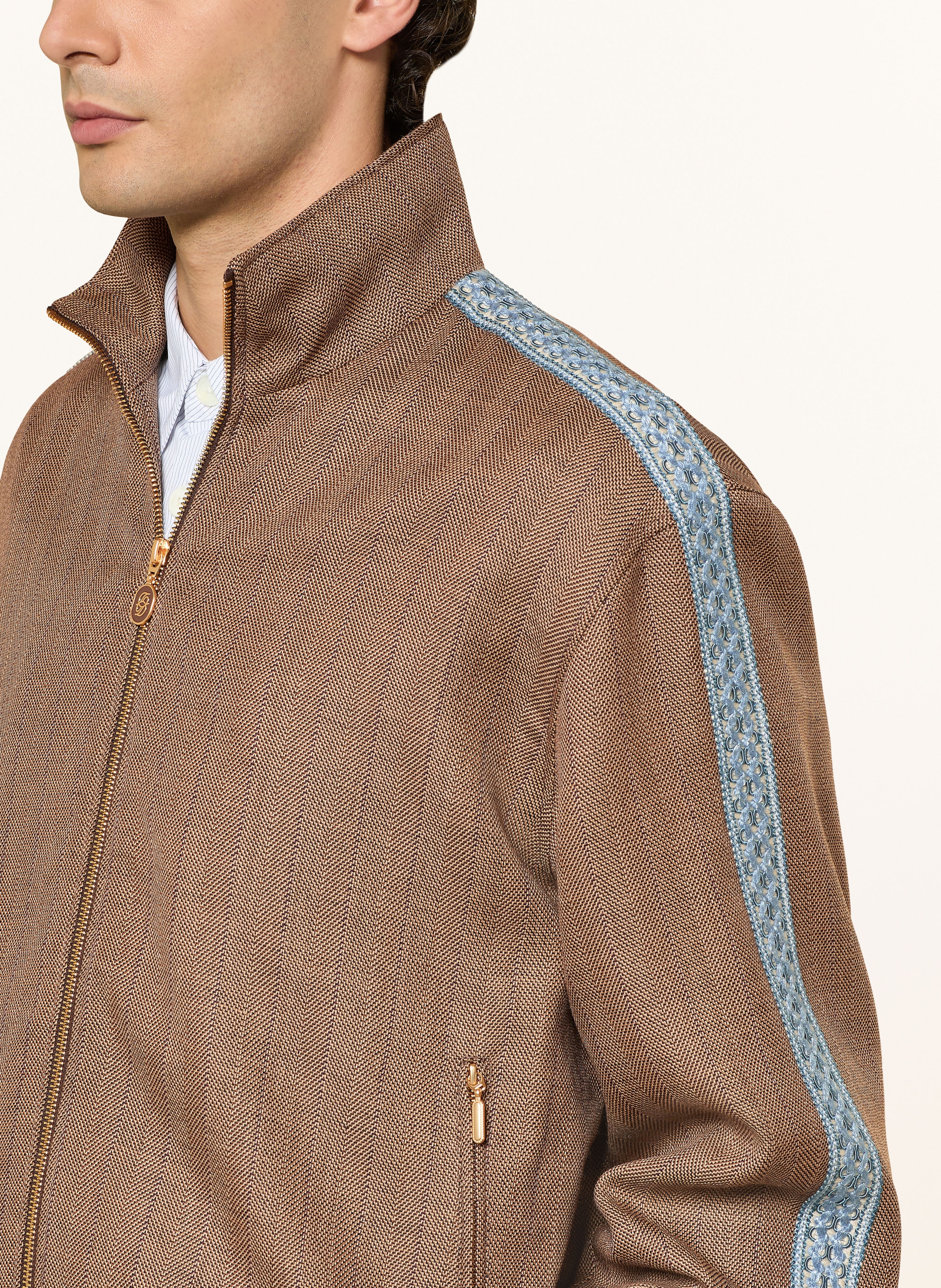 Thumbnail - Drôle De Monsieur Blouson Mit Galonstreifen beige